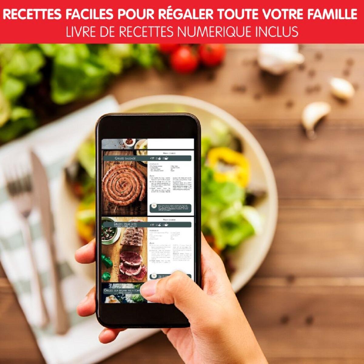Voir la diapositive 10 : MOULINEX Friteuse électrique sans huile à air chaud 2 en 1 Easy Fry & Grill EZ501810 - Noir