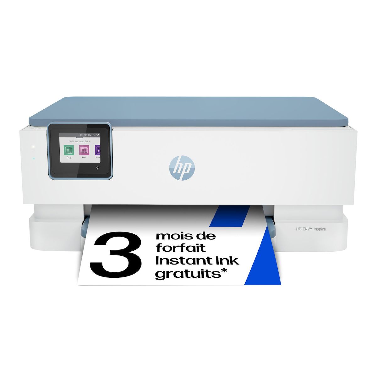 HP Imprimante ENVY 7221E - 3 mois d' Instant ink inclus avec HP+ - Blanc et Gris