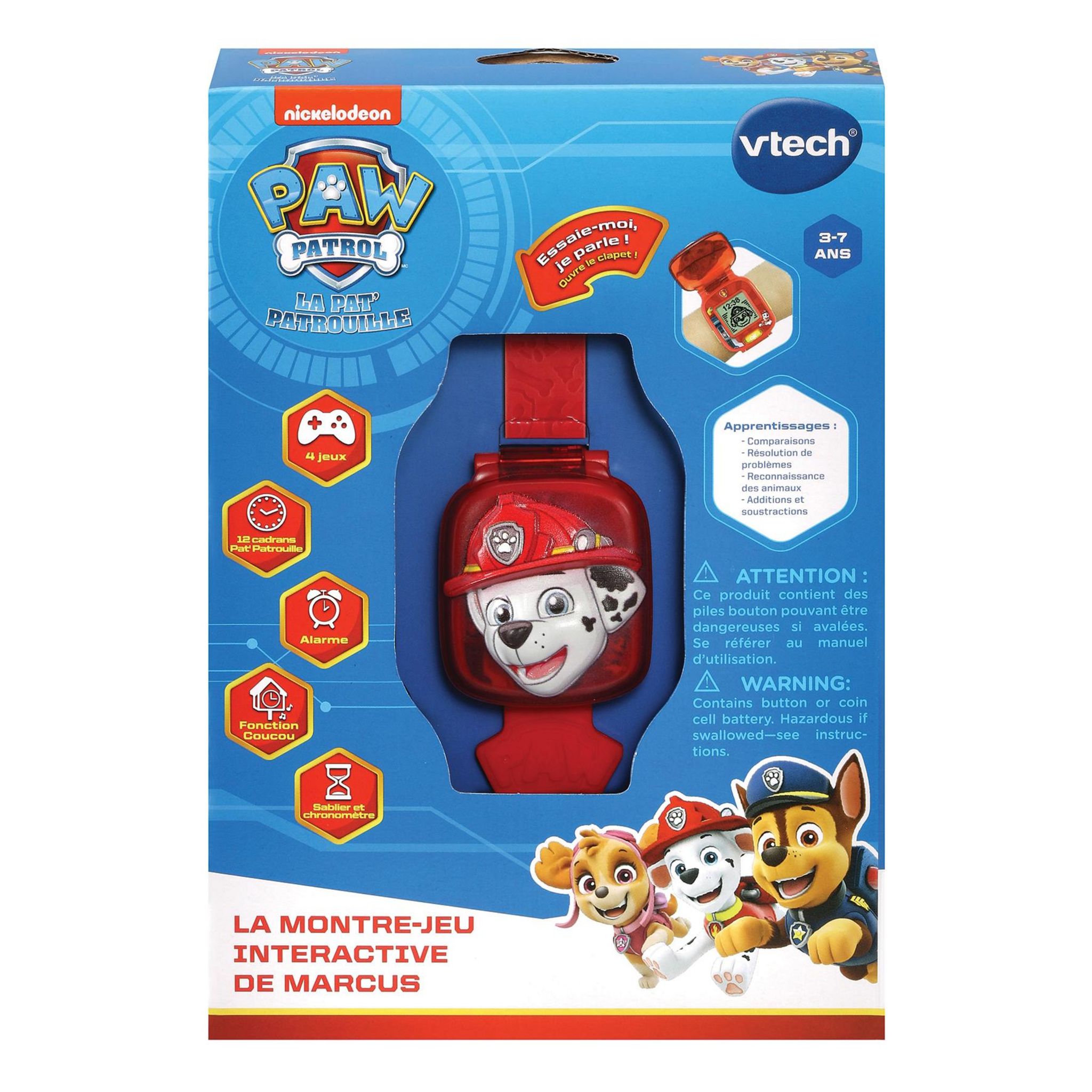 Voir la diapositive 7 : VTECH Montre de jeu interactive de Marcus - Pat Patrouille - Rouge