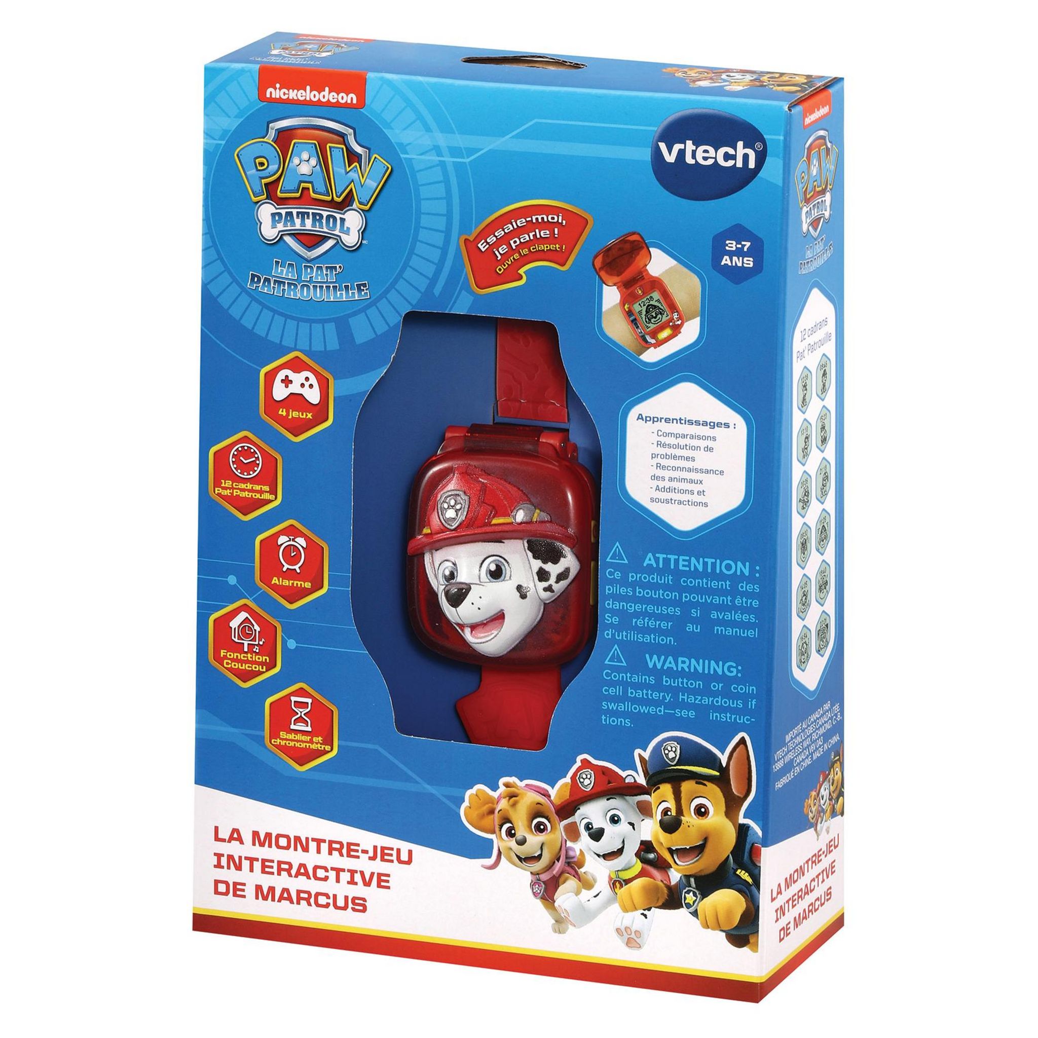 Voir la diapositive 8 : VTECH Montre de jeu interactive de Marcus - Pat Patrouille - Rouge