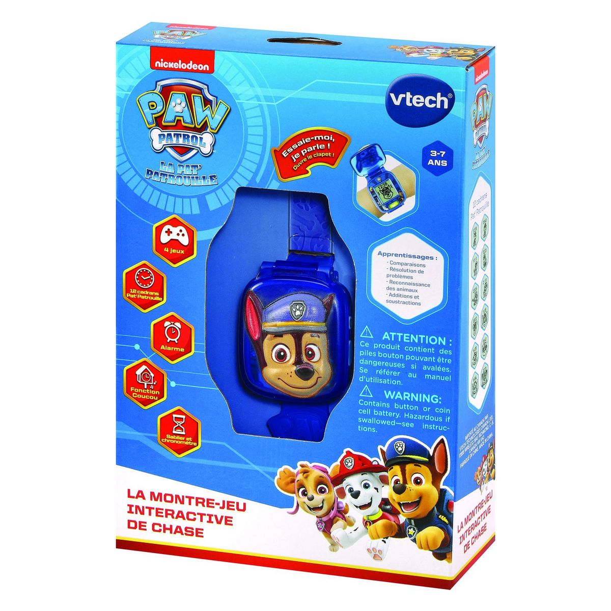 VTECH Montre de jeu interactive de Marcus - Pat Patrouille - Bleu