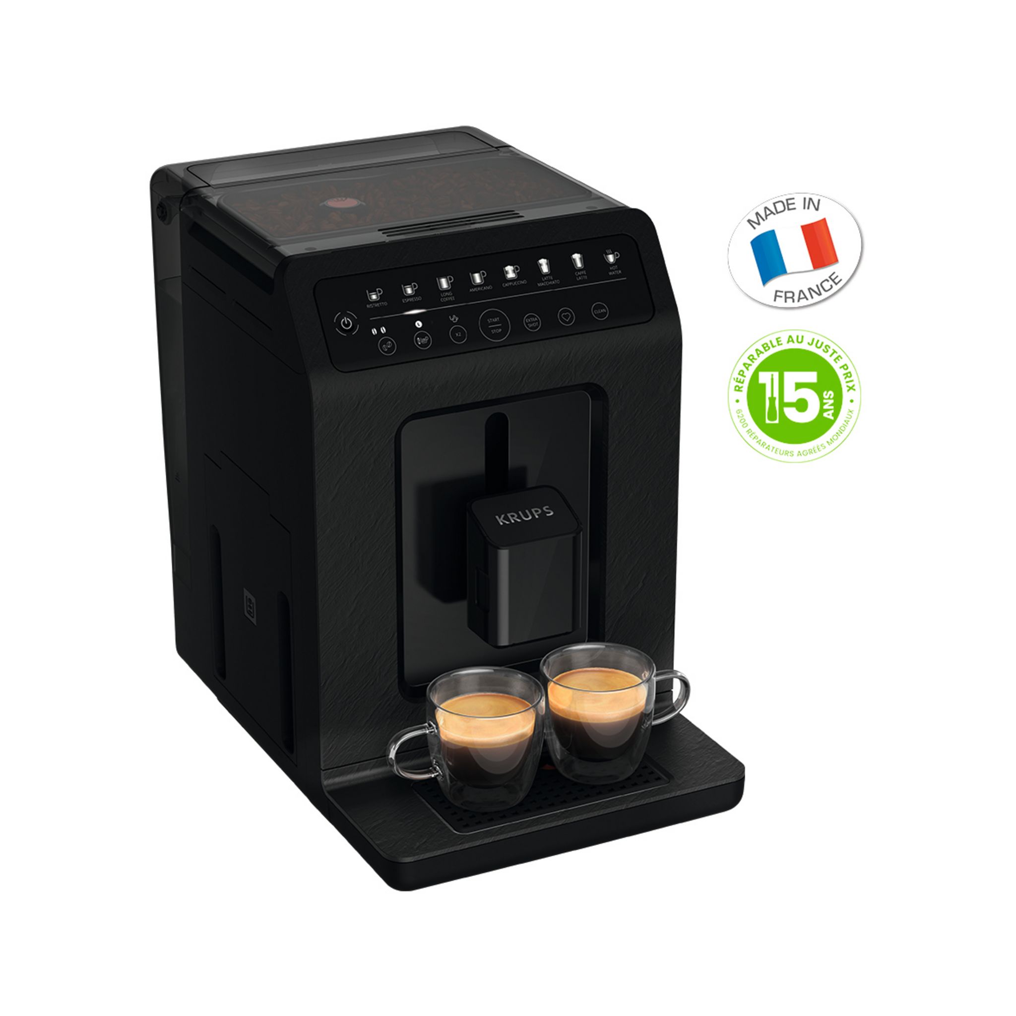 Voir la diapositive 2 : KRUPS Machine à café expresso avec broyeur EA897B10 - Noir