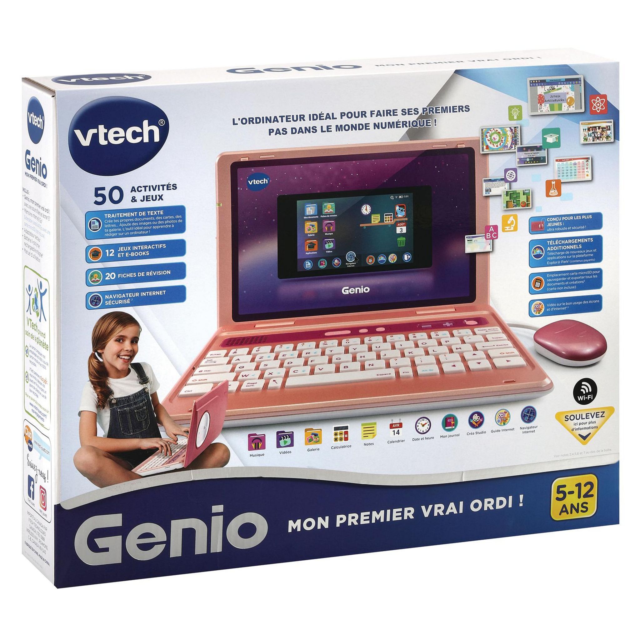 Voir la diapositive 2 : VTECH Genio, mon 1er vrai ordi - Rose