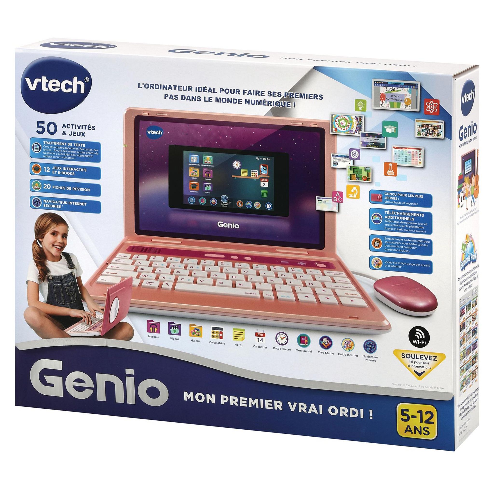 Voir la diapositive 4 : VTECH Genio, mon 1er vrai ordi - Rose
