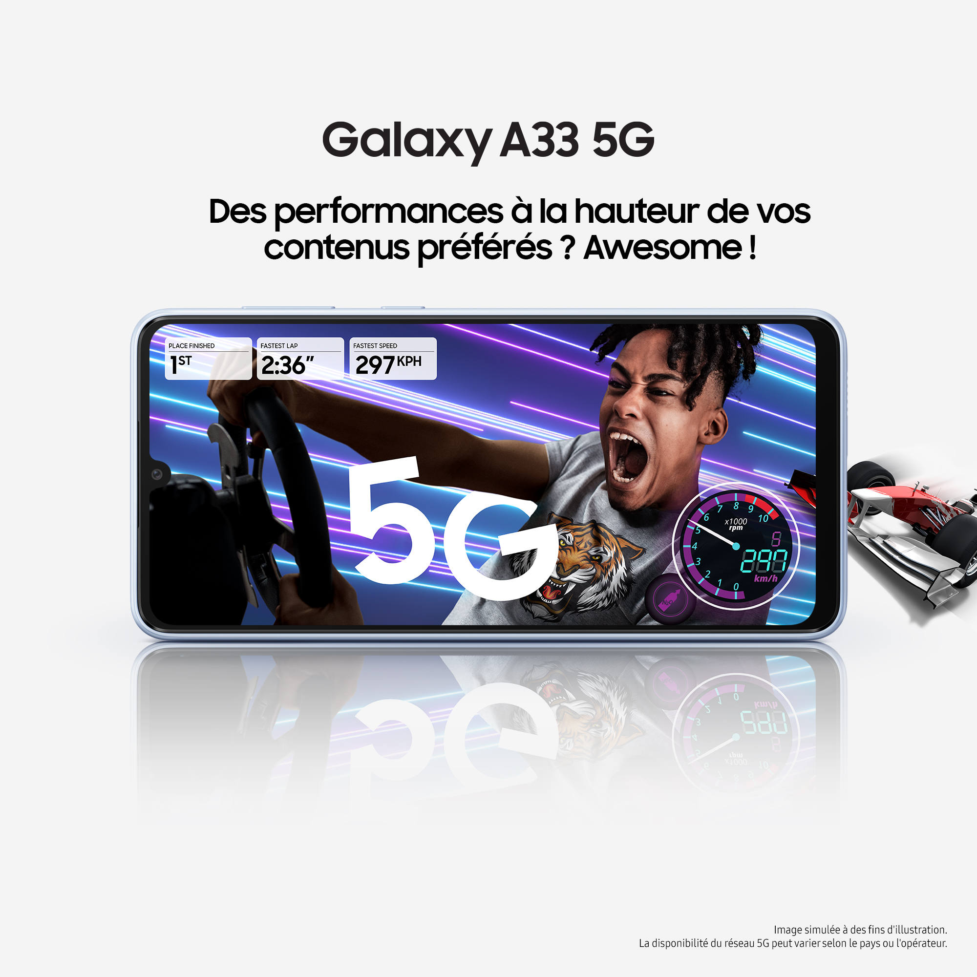 Voir la diapositive 8 : SAMSUNG Smartphone Galaxy A33 5G - 128GO - Blanc