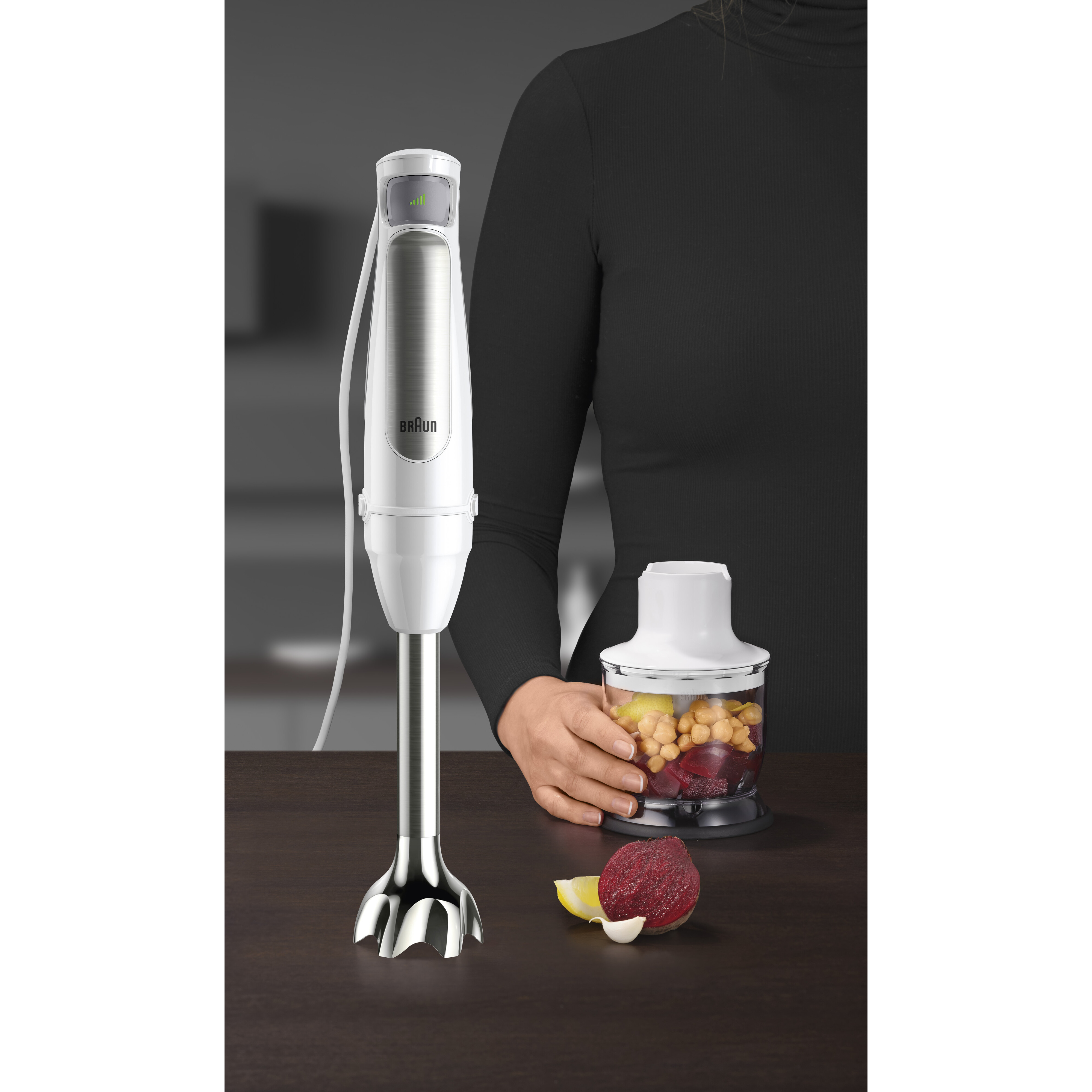 Voir la diapositive 7 : BRAUN Mixeur plongeant MQ7020 - Blanc
