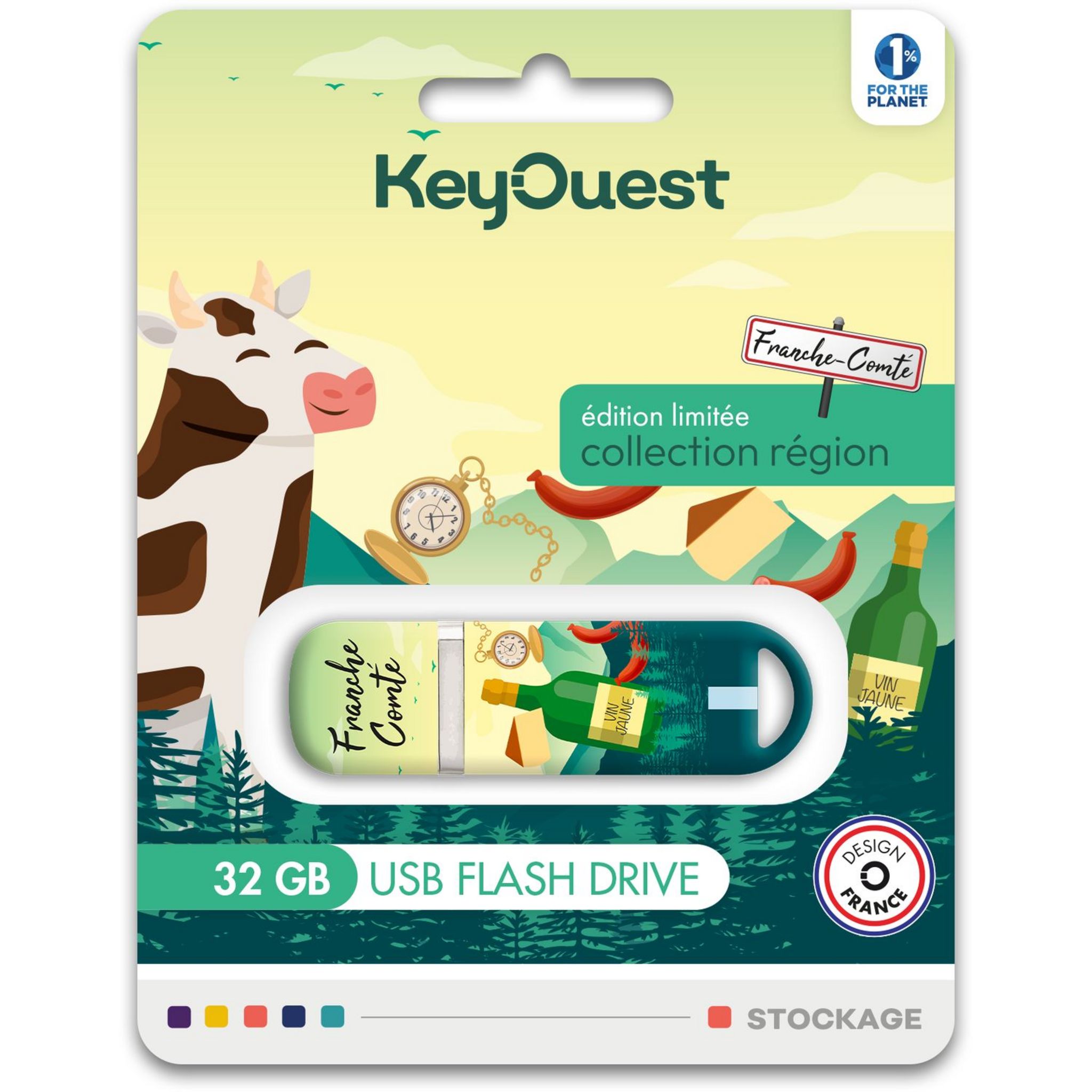 KEYOUEST Clé USB 32GO FRANCHECOMTE
