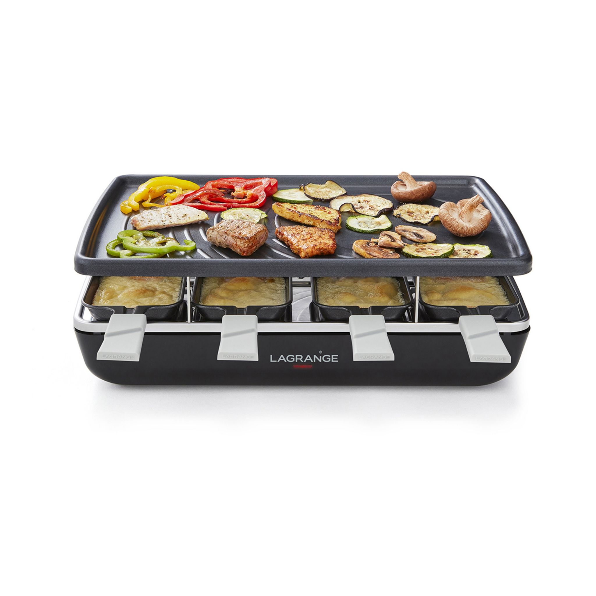 Voir la diapositive 7 : LAGRANGE Appareil à raclette 8 personnes 179301 - Noir