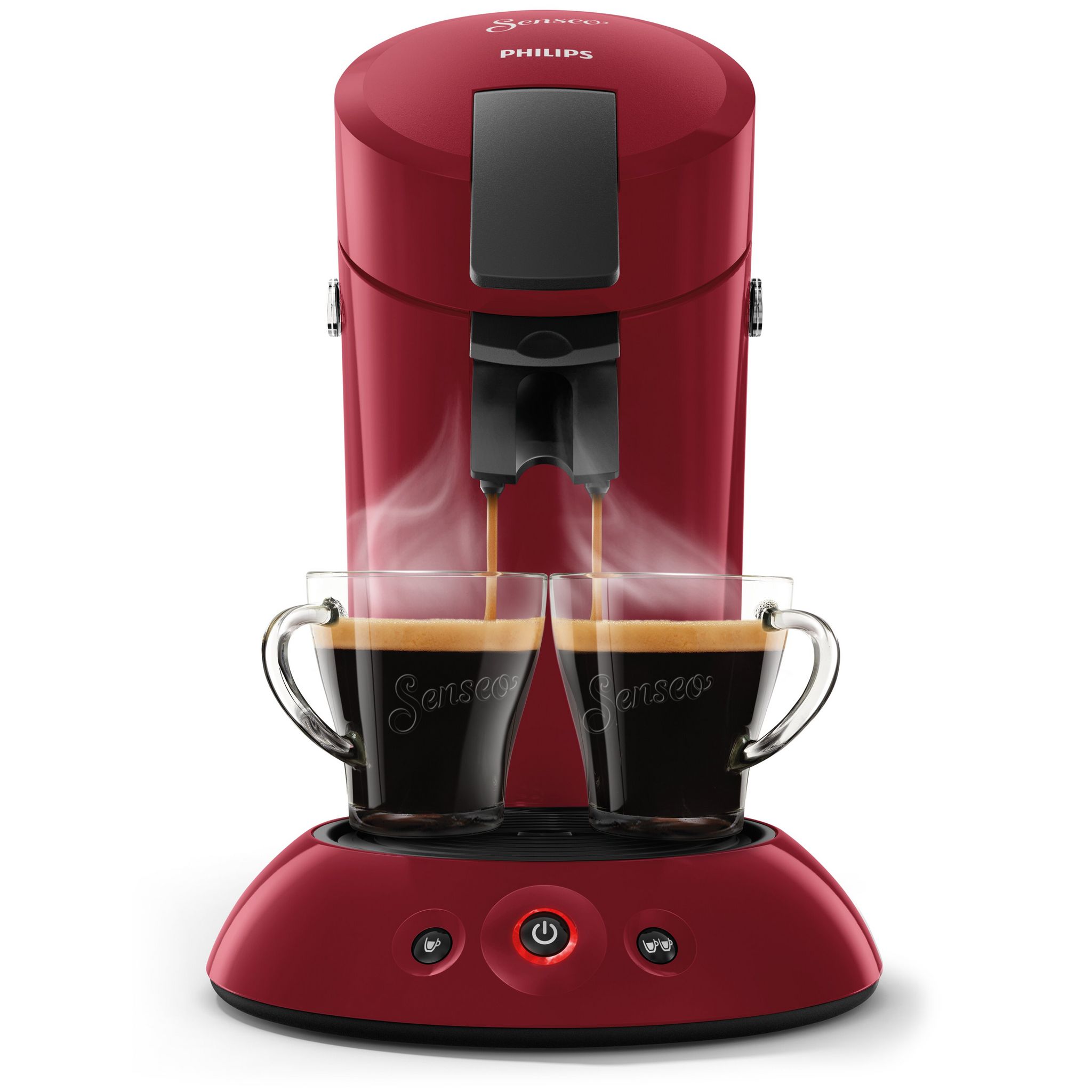 Voir la diapositive 3 : PHILIPS Cafetière à dosettes HD6553/81 - Rouge