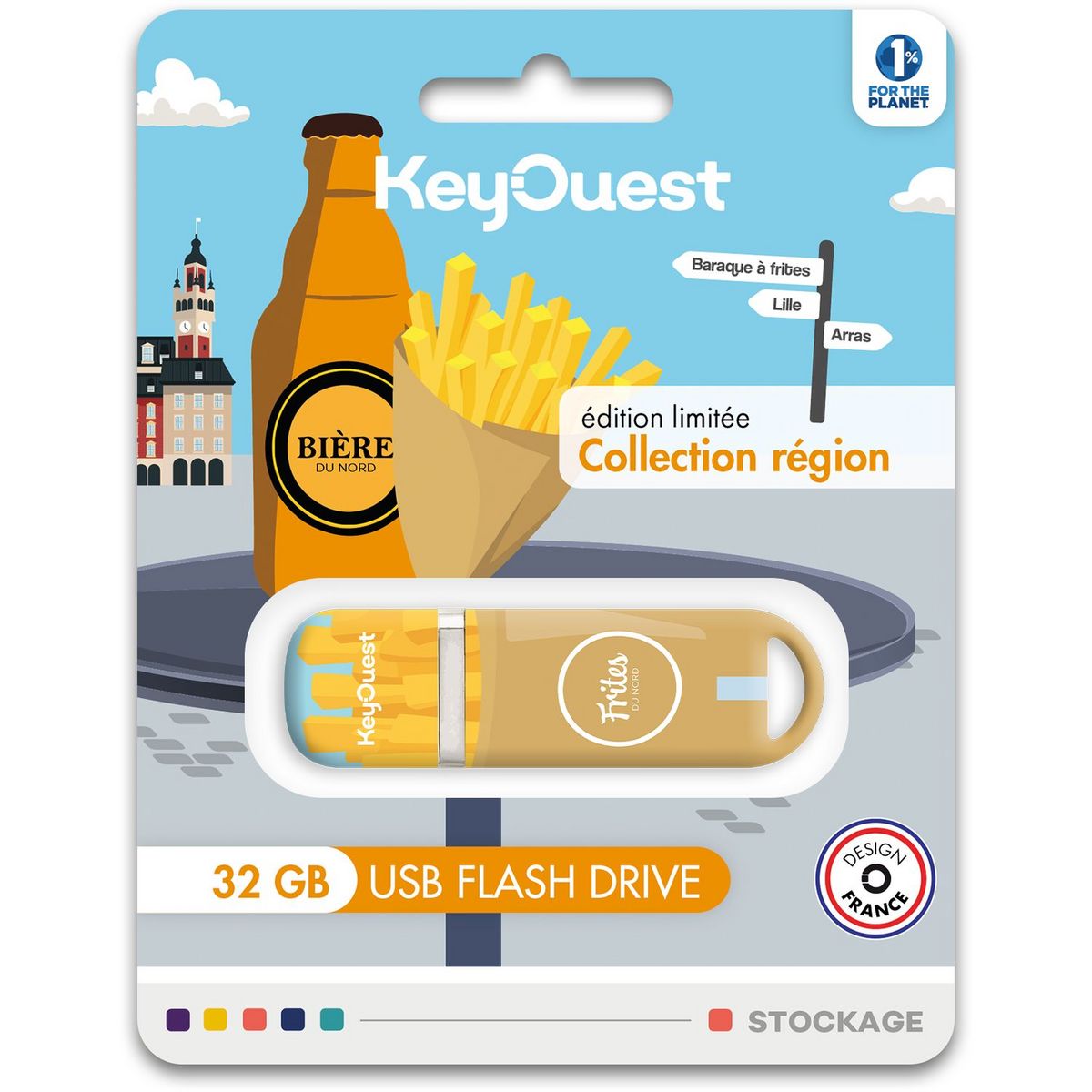 KEYOUEST Clé USB 32Go BIERE FRITES