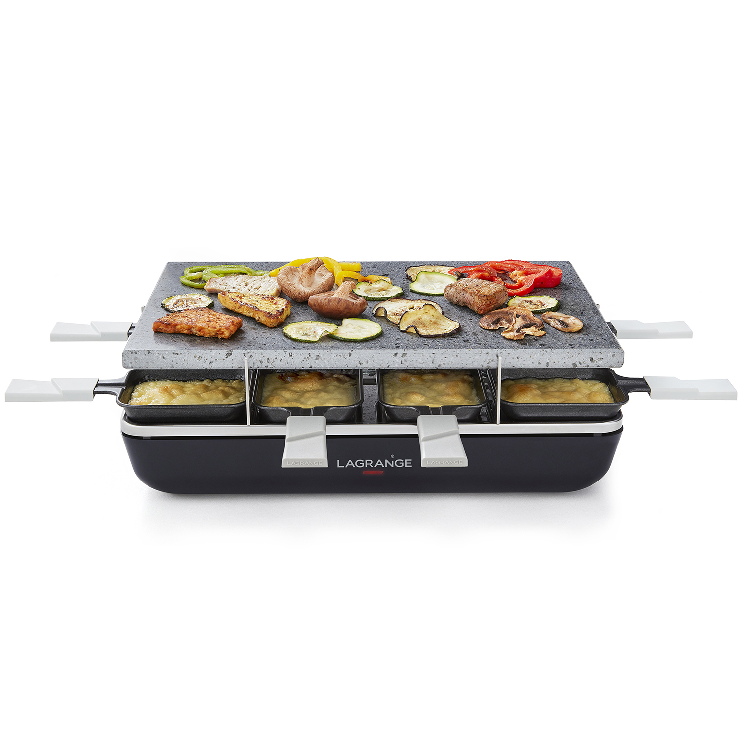 Voir la diapositive 9 : LAGRANGE Appareil à raclette 8 personnes 179201 - Noir