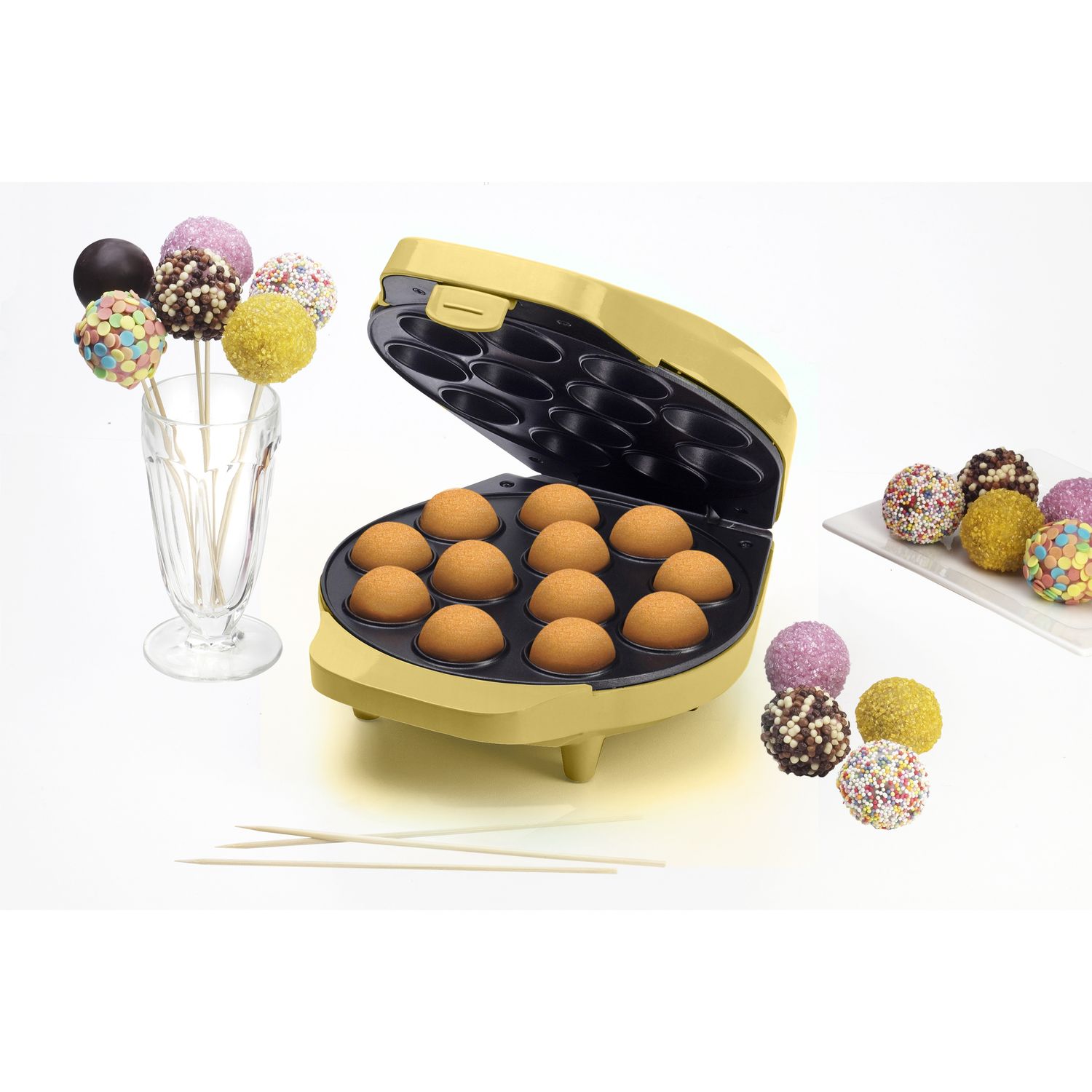 Voir la diapositive 3 : BESTRON Appareil à cake pop DCPM12V - Jaune