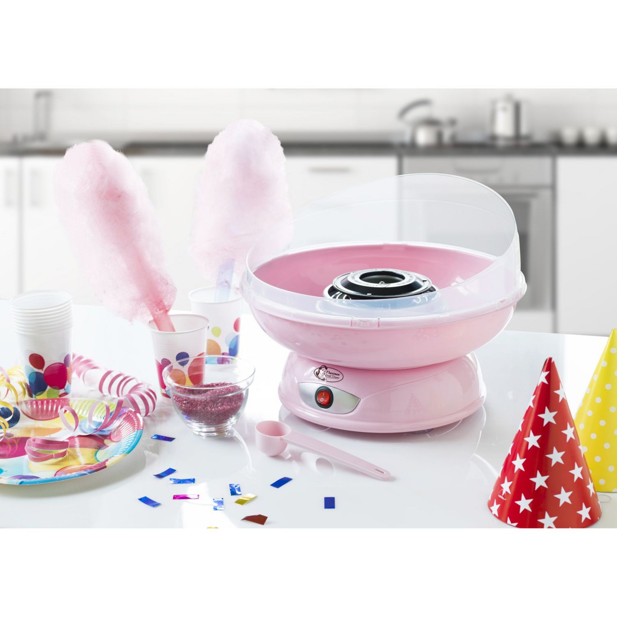 Voir la diapositive 3 : BESTRON Appareil à barbe à papa ACCM370 - Rose