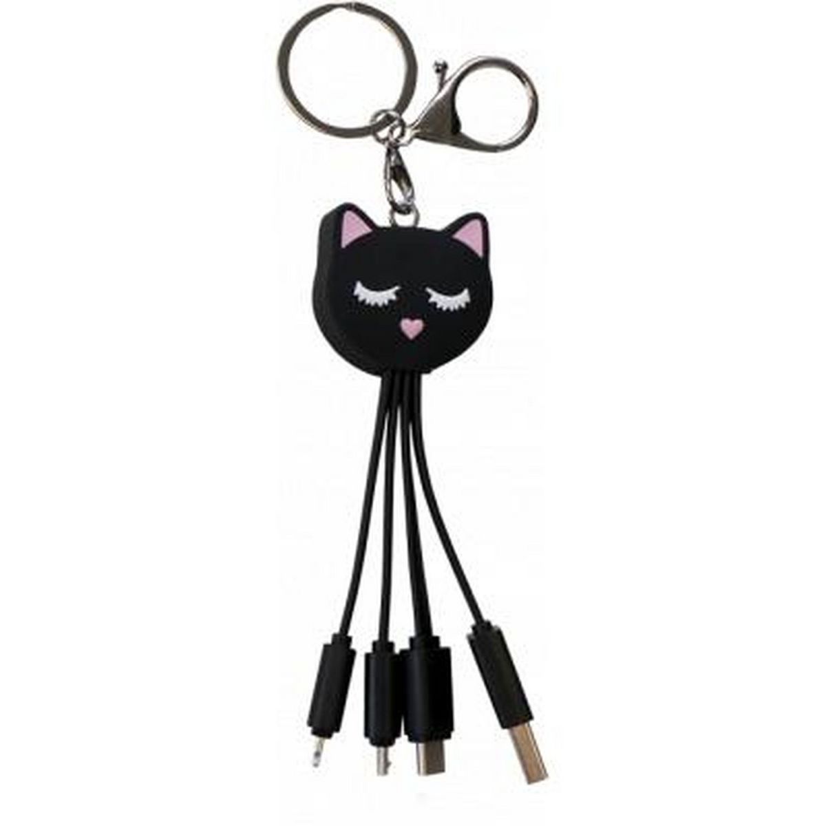 BIGBEN Câble USB-A/Micro USB/USB-C/Lightning - Chat Yello Koko