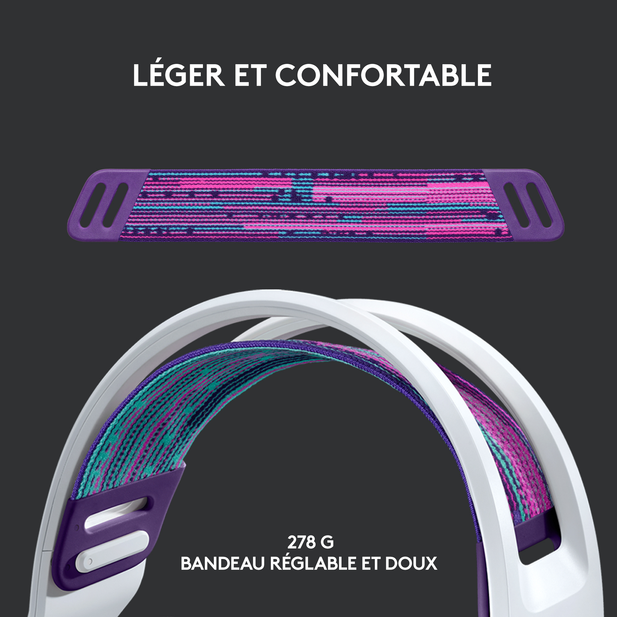 Voir la diapositive 2 : LOGITECH Casque G733 G SF BLC - Blanc