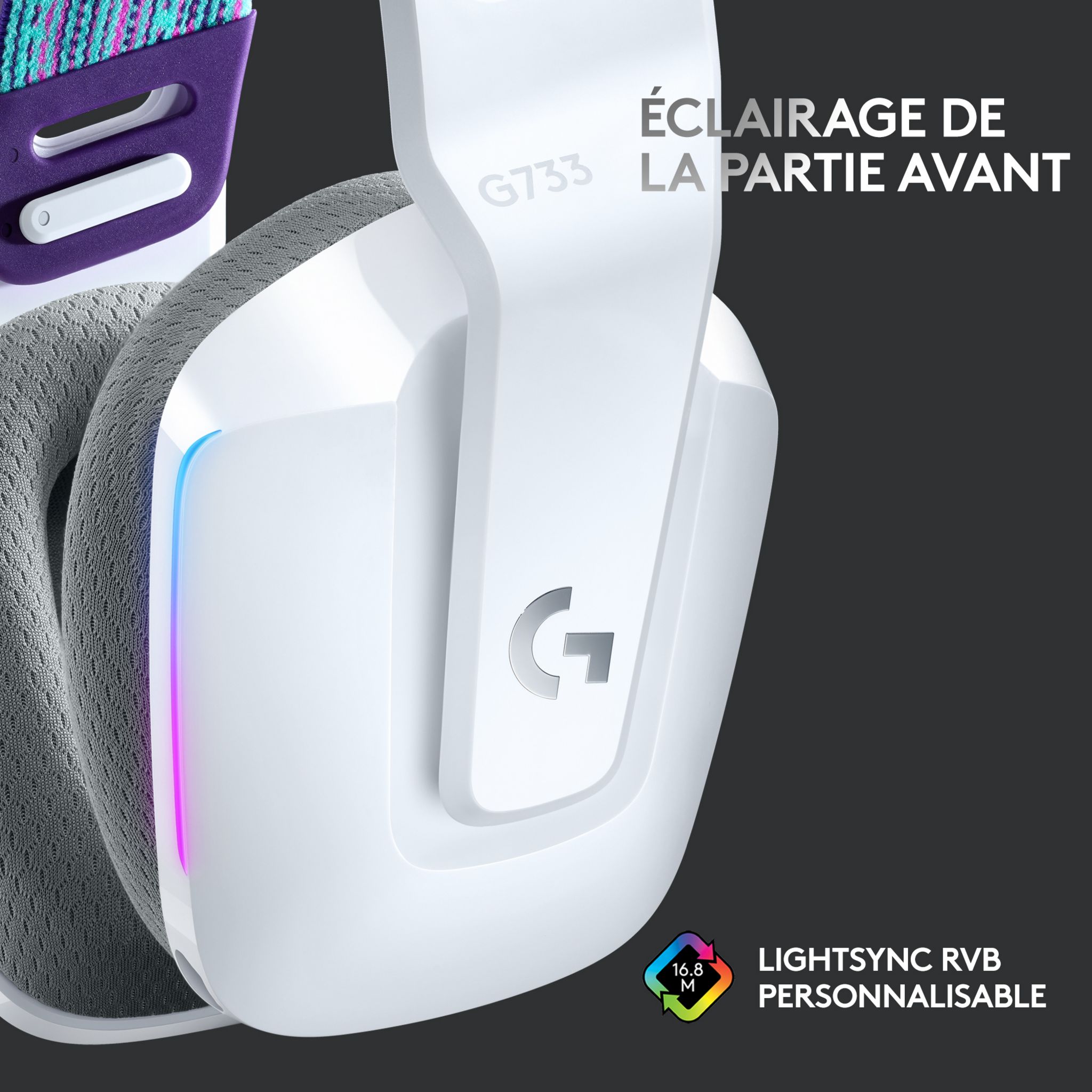 Voir la diapositive 4 : LOGITECH Casque G733 G SF BLC - Blanc