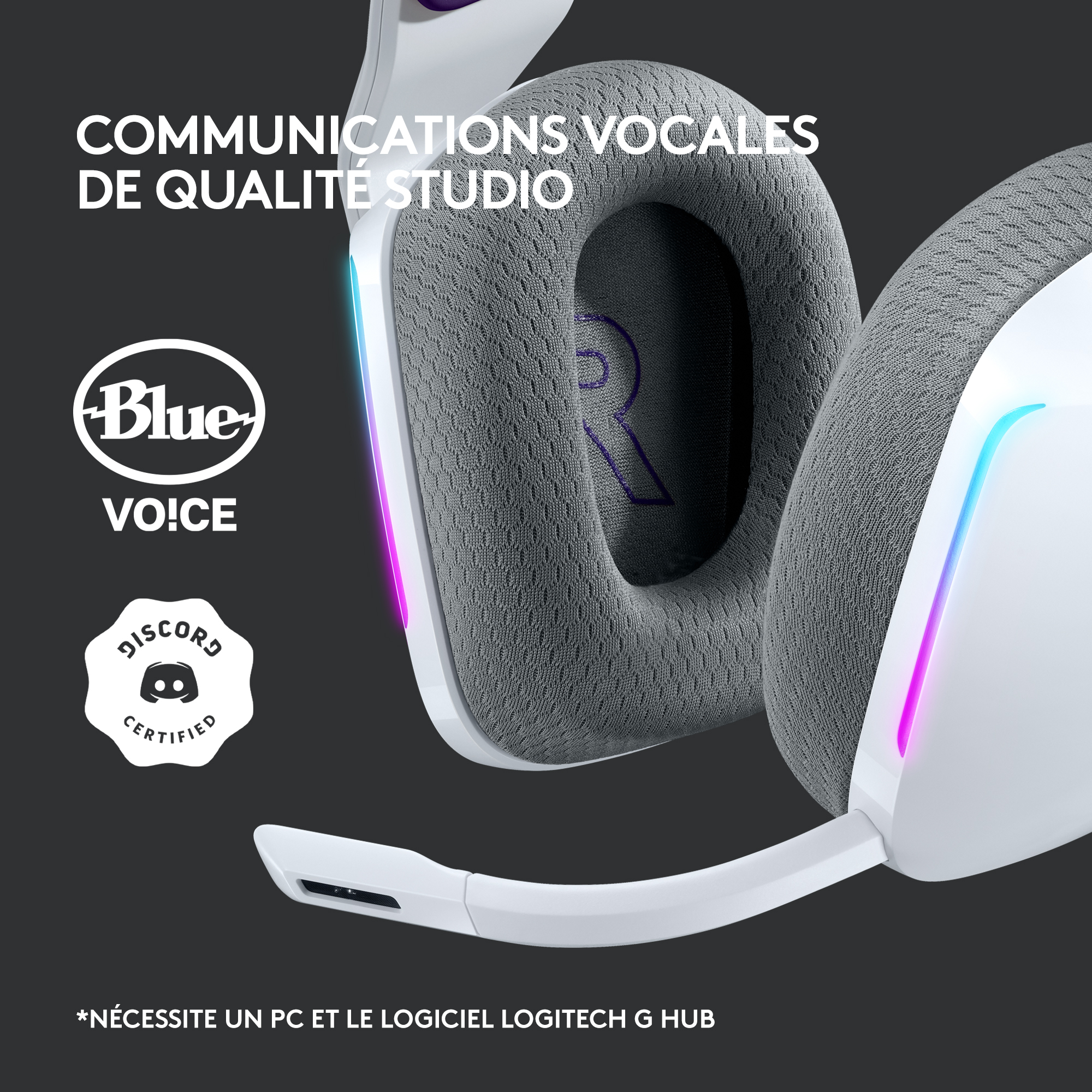 Voir la diapositive 9 : LOGITECH Casque G733 G SF BLC - Blanc