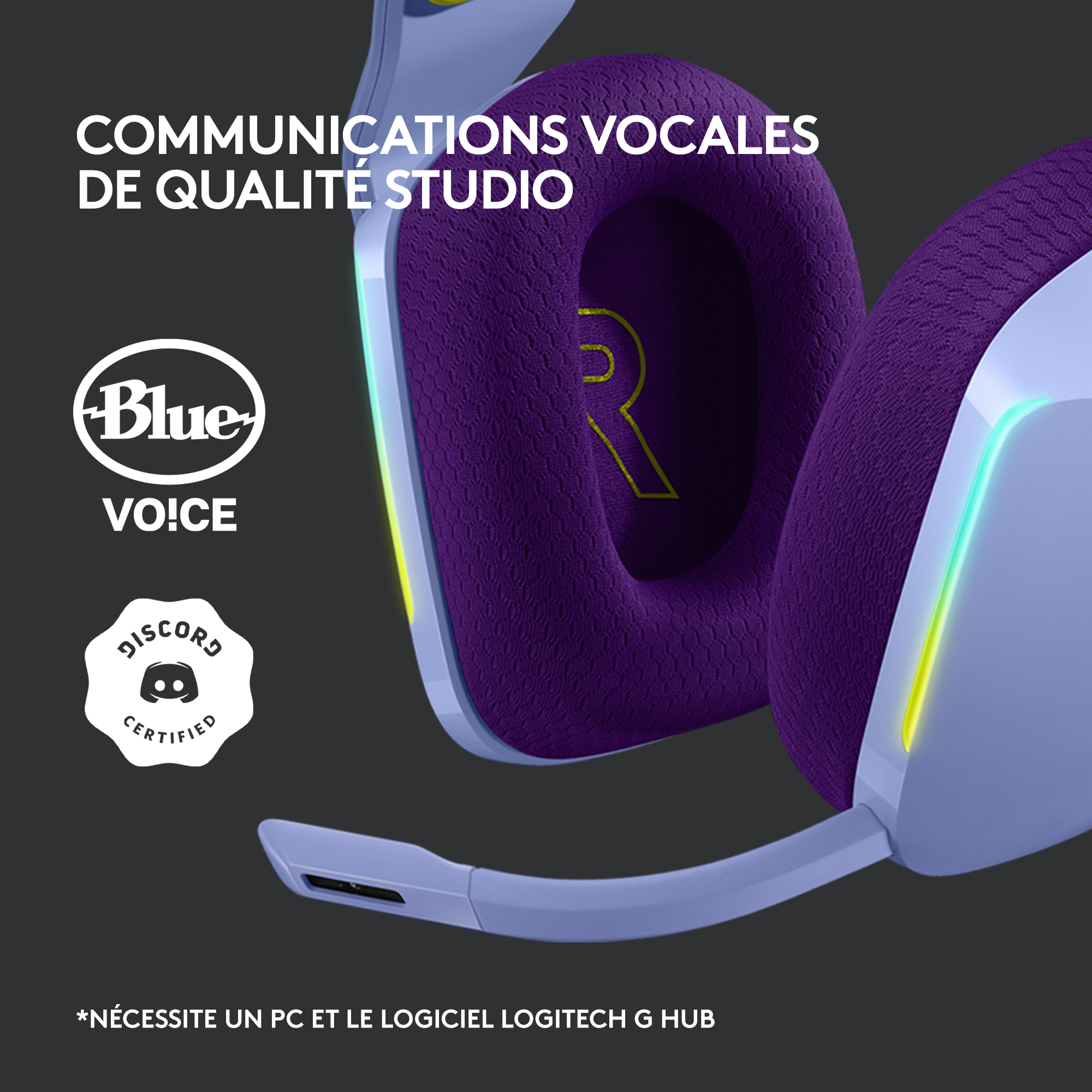 Voir la diapositive 9 : LOGITECH Casque audio G733 SF - Lilas