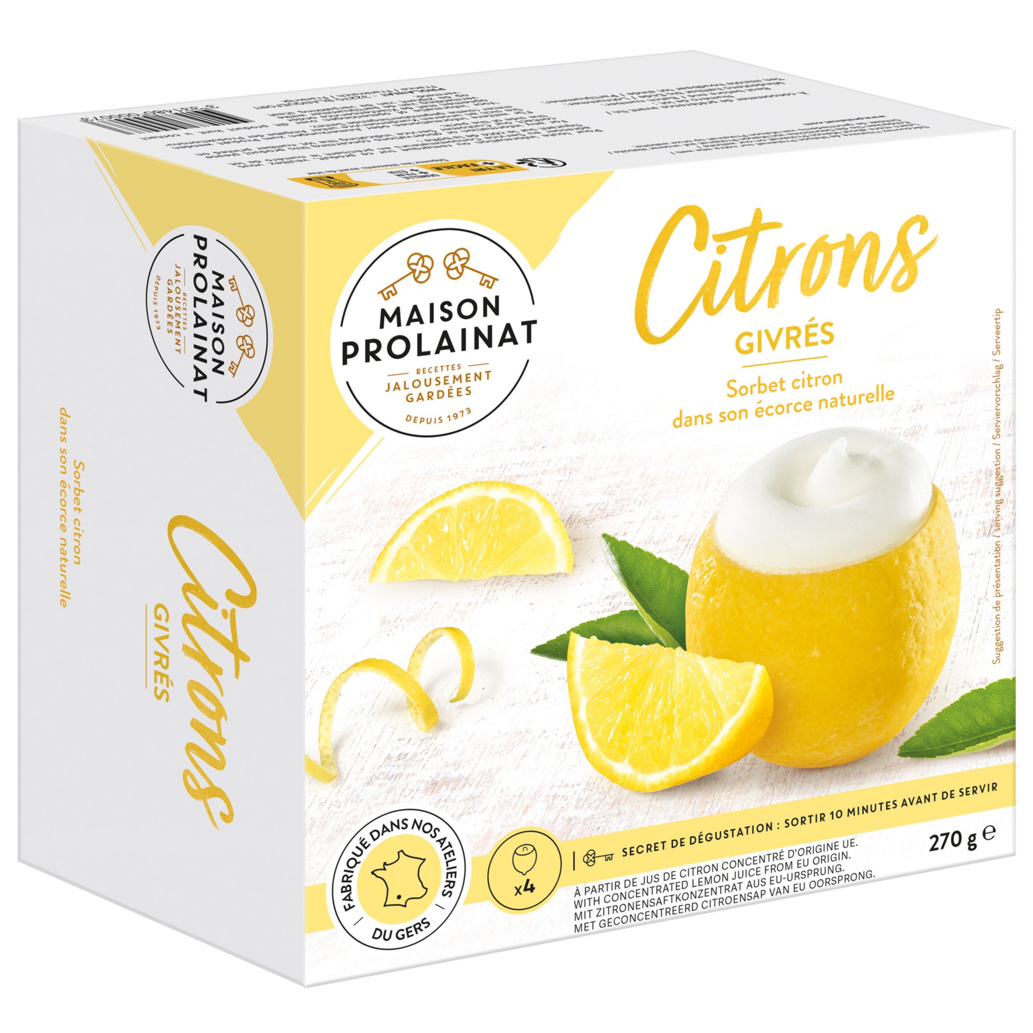 Voir la diapositive 2 : CHEF DESSERT Sorbet citrons givrés 4 pièces 480ml