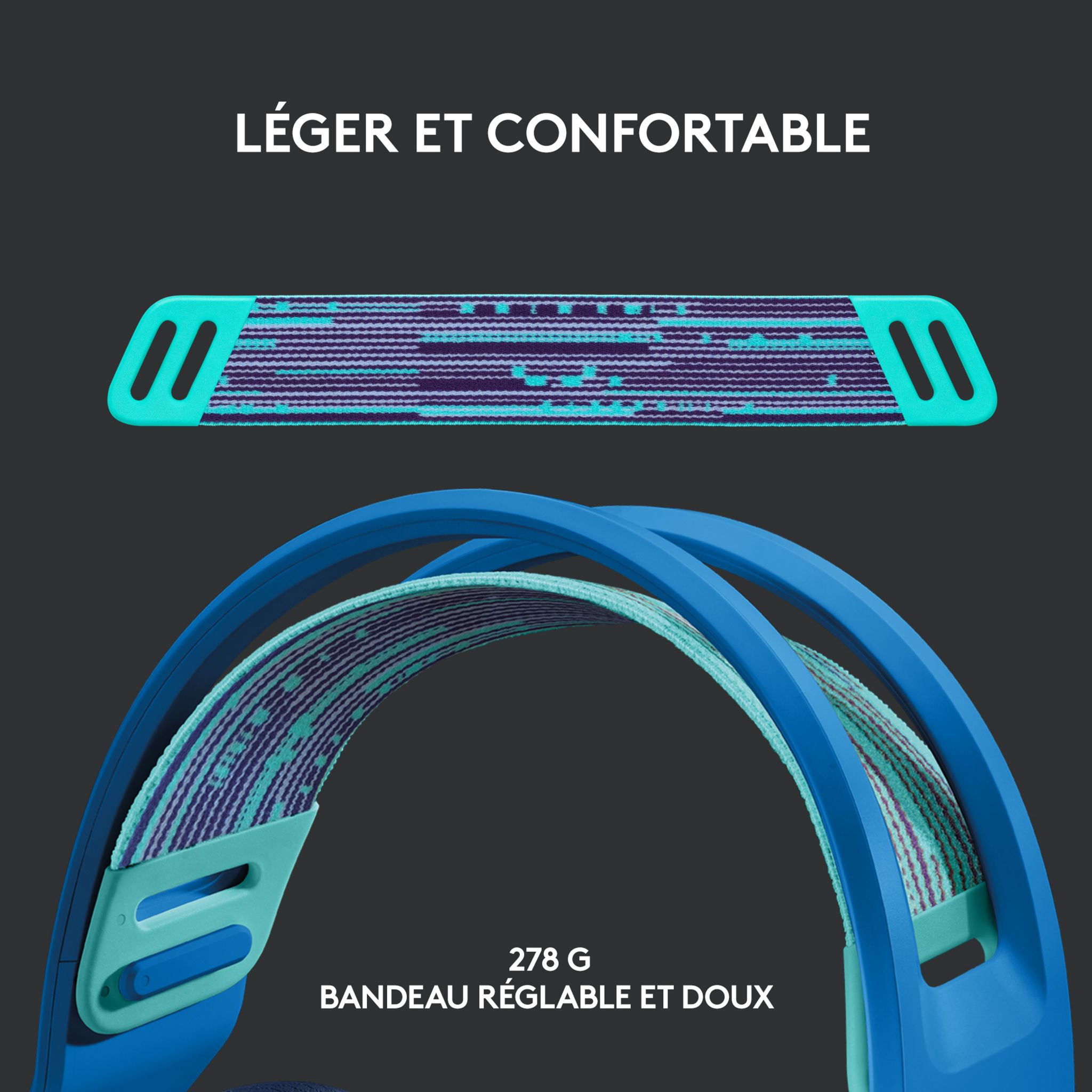 Voir la diapositive 2 : LOGITECH Casque audio G733 G SF - Bleu