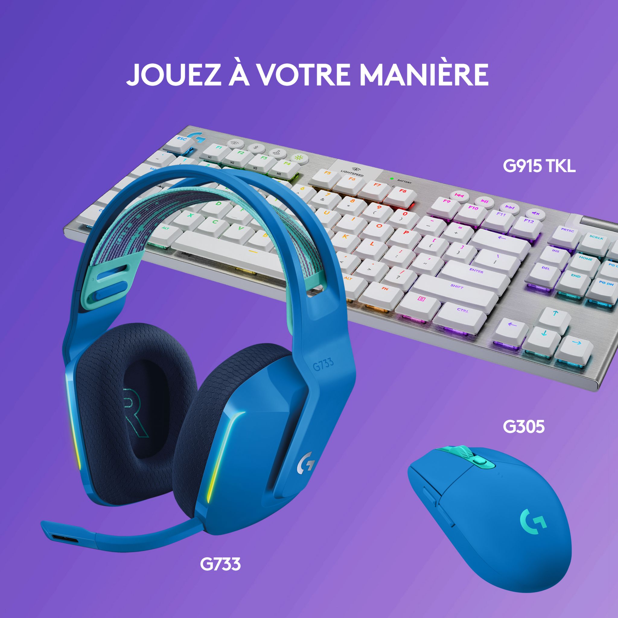 Voir la diapositive 8 : LOGITECH Casque audio G733 G SF - Bleu