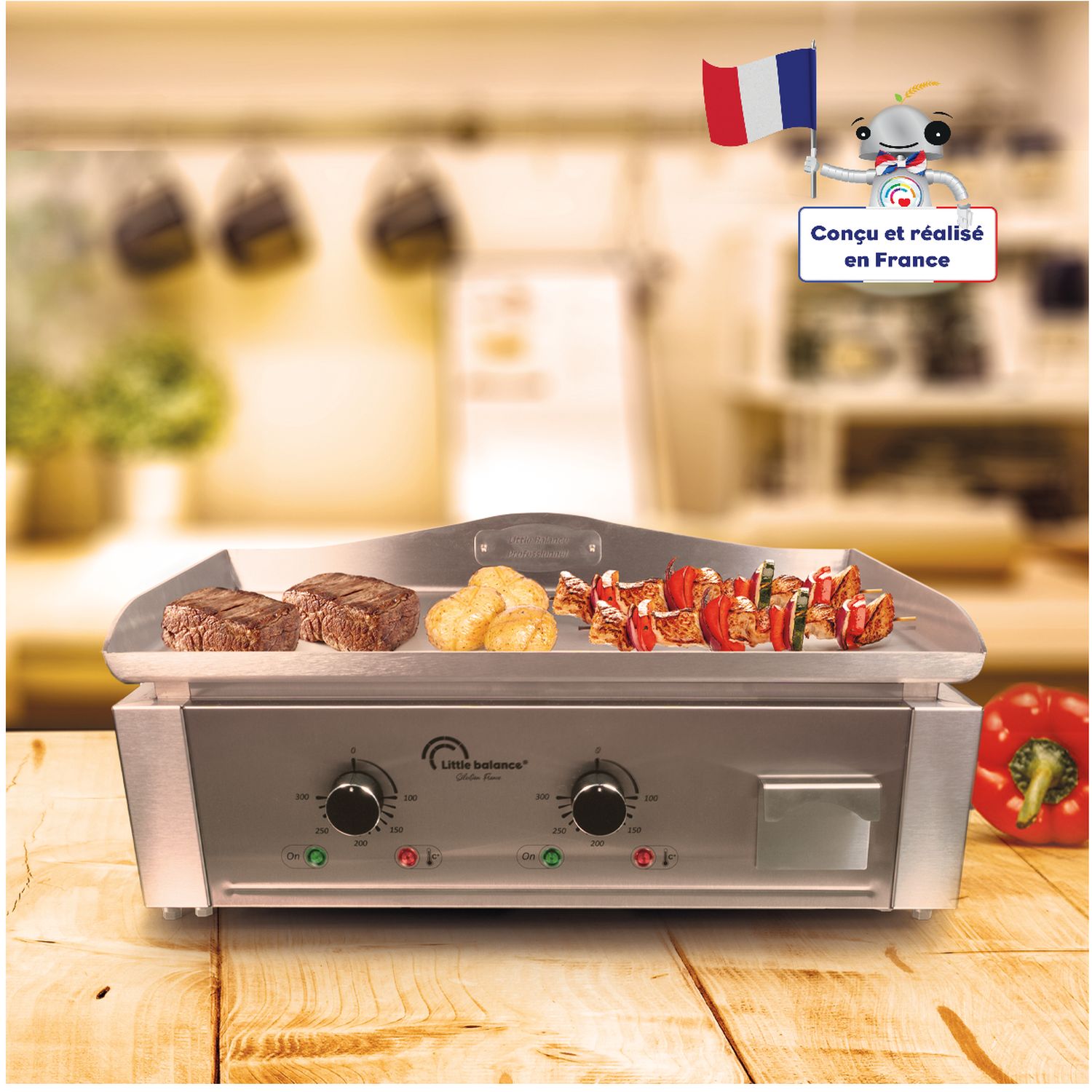 Voir la diapositive 4 : LITTLE BALANCE Plancha électrique AQ 8476 - Inox