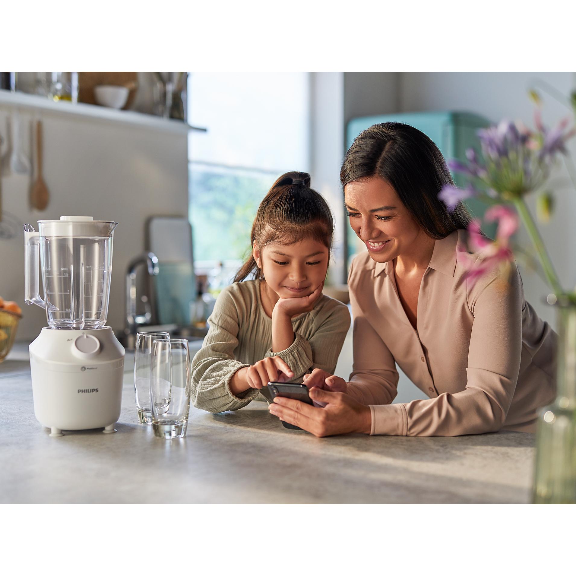 Voir la diapositive 8 : PHILIPS Blender HR2041/00 - Blanc
