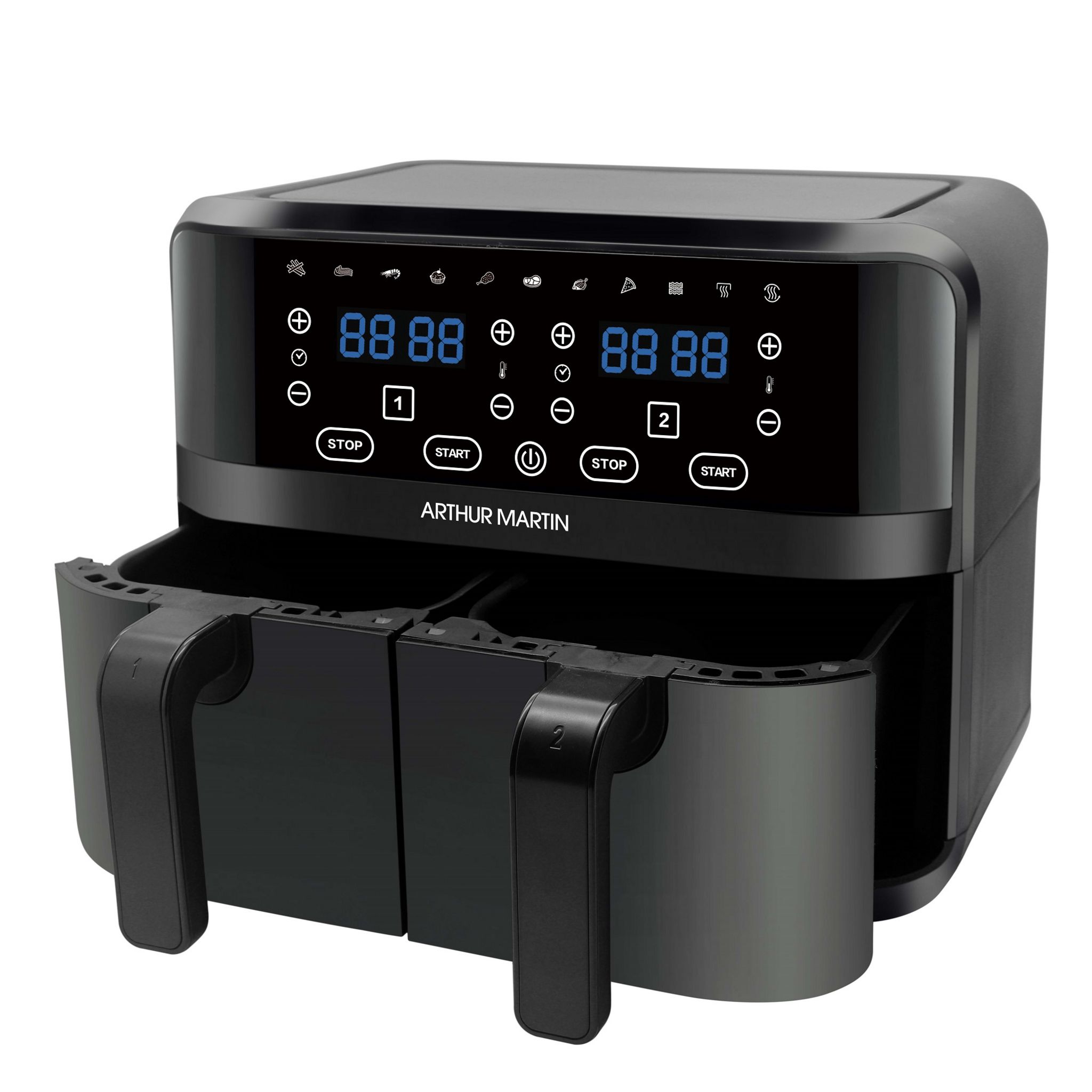 Voir la diapositive 2 : ARTHUR MARTIN Friteuse électrique sans huile à air chaud Air fryer AMPAF86 - Noir