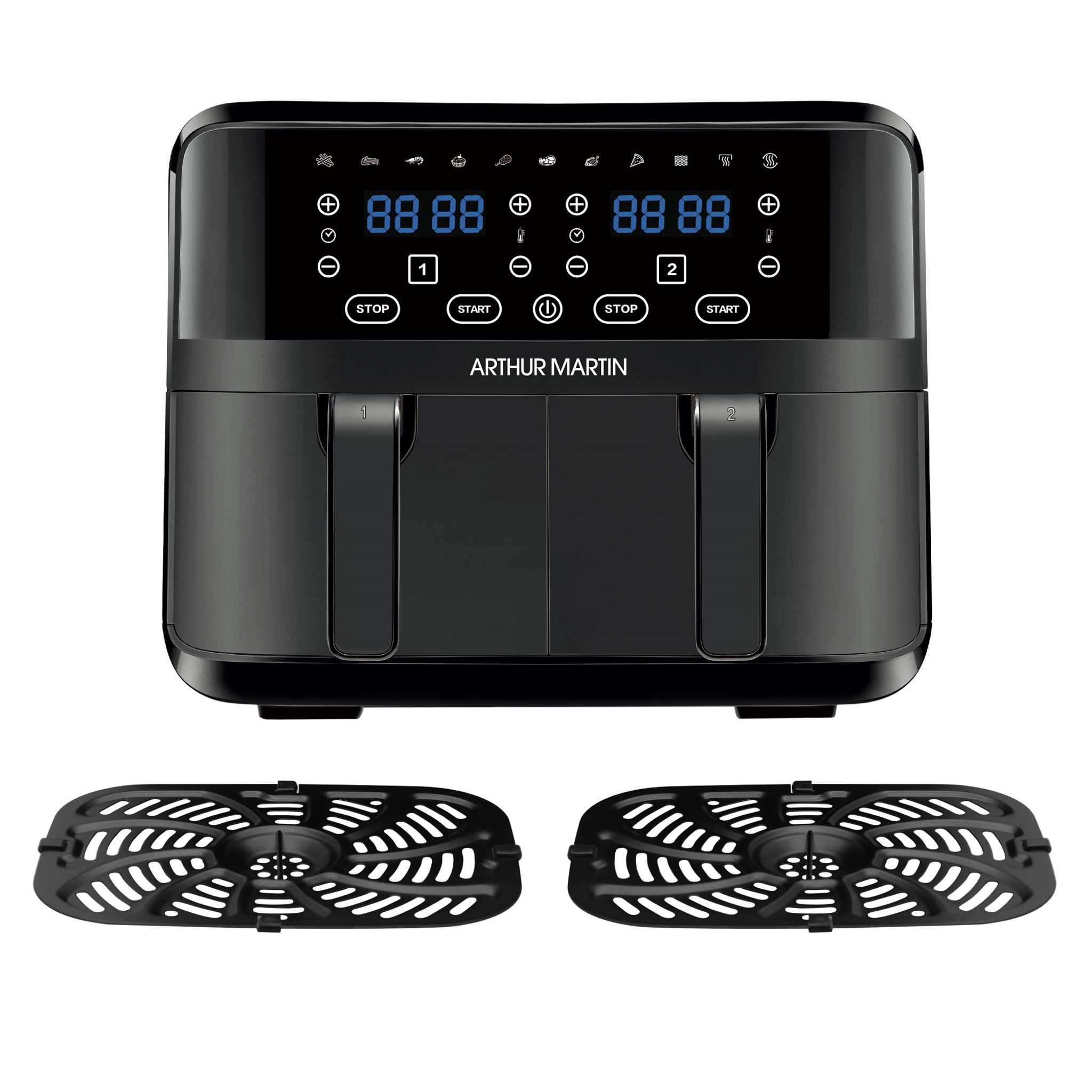 Voir la diapositive 4 : ARTHUR MARTIN Friteuse électrique sans huile à air chaud Air fryer AMPAF86 - Noir