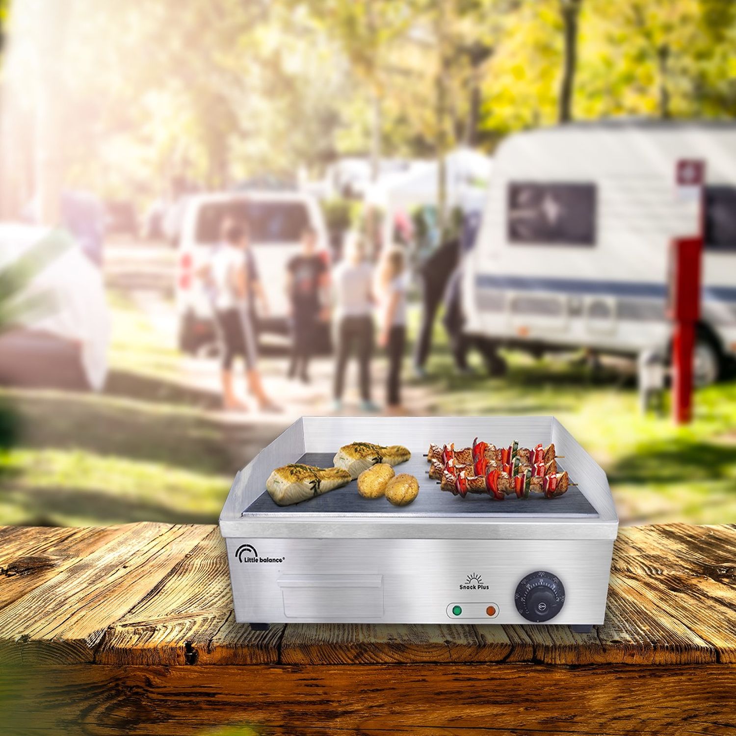 Voir la diapositive 3 : LITTLE BALANCE Plancha électrique Snack 8568 +- Inox