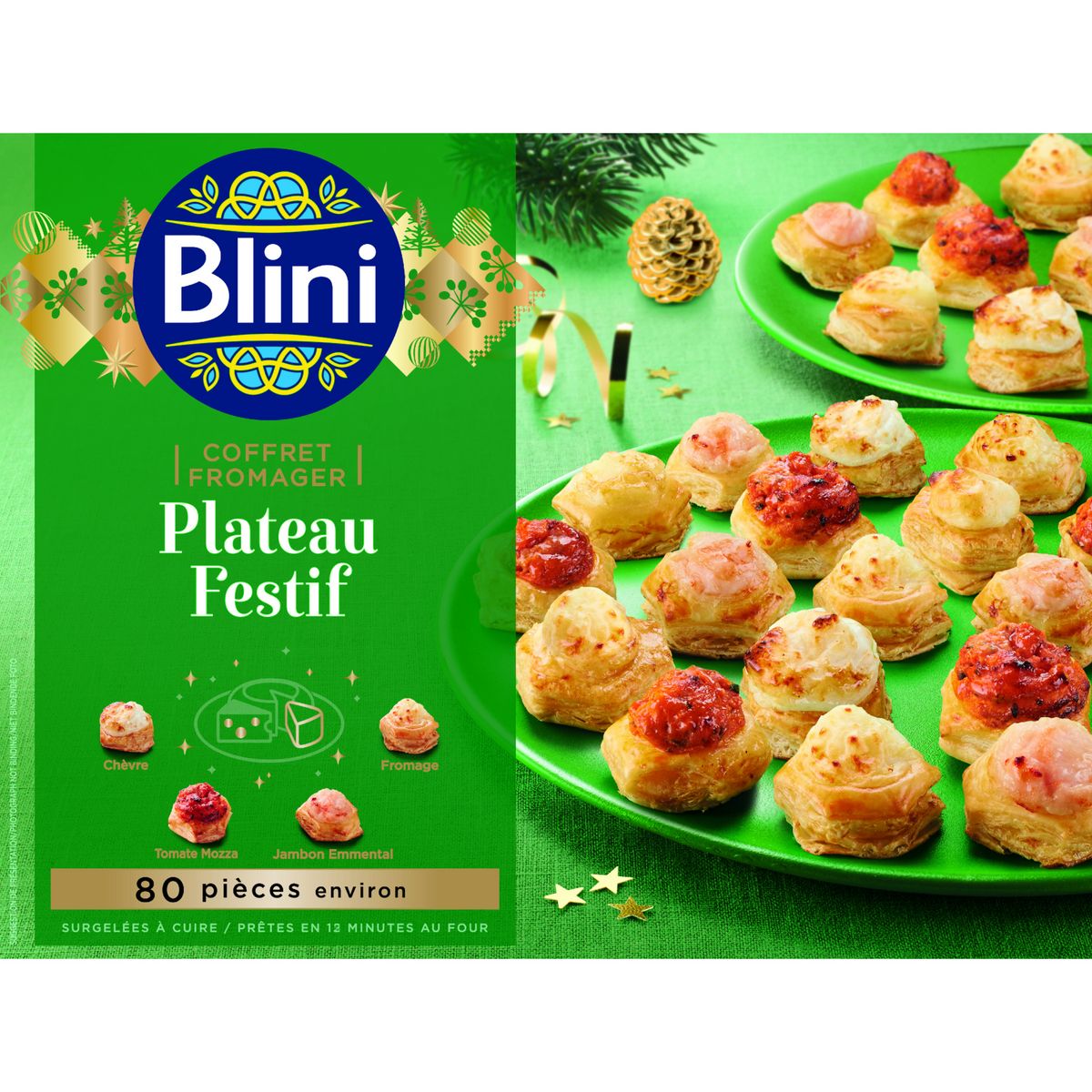 BLINI Plateau festif coffret fromager environ 80 pièces 745g