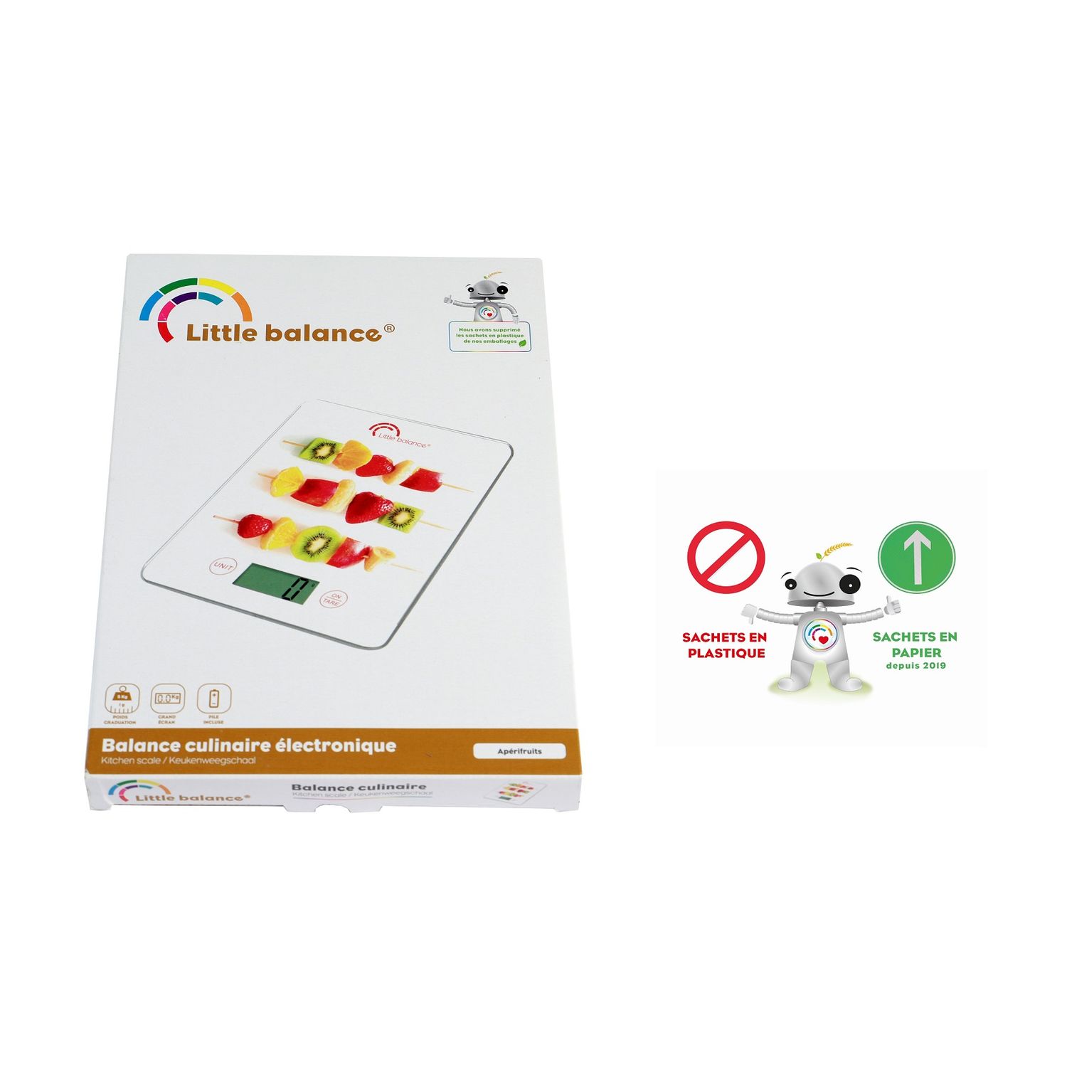Voir la diapositive 3 : LITTLE BALANCE Balance de cuisine 8342 - Blanc