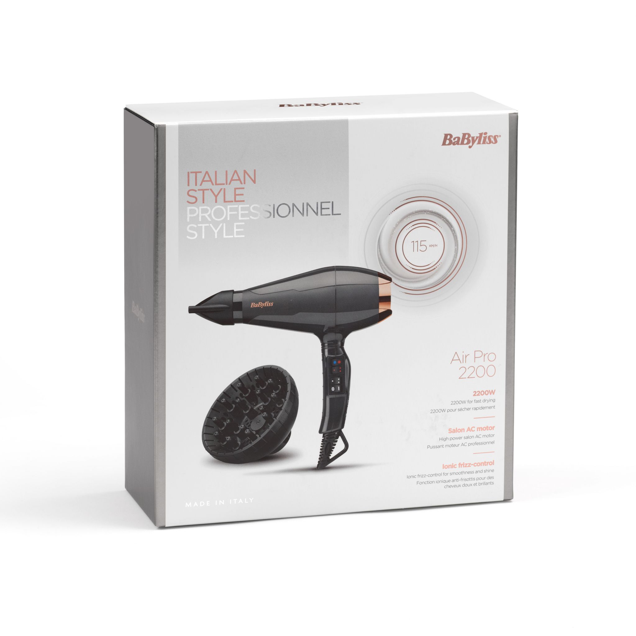 Voir la diapositive 4 : BABYLISS Sèche cheveux professionnel avec diffuseur 6719DE - Noir