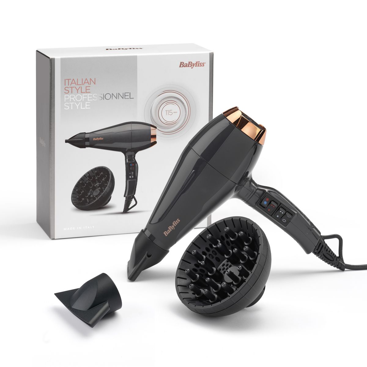 BABYLISS Sèche cheveux professionnel avec diffuseur 6719DE - Noir