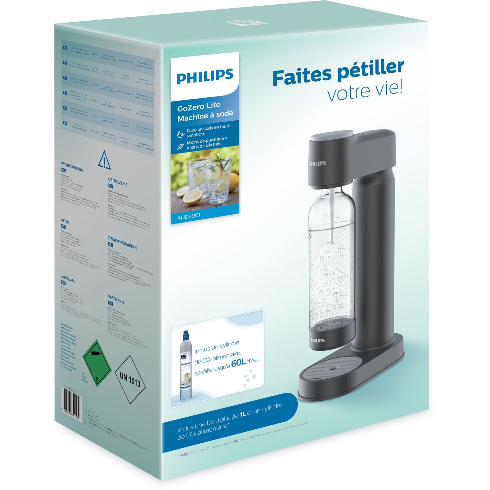 Voir la diapositive 5 : PHILIPS Pack machine à soda ADD4901BK - Noir