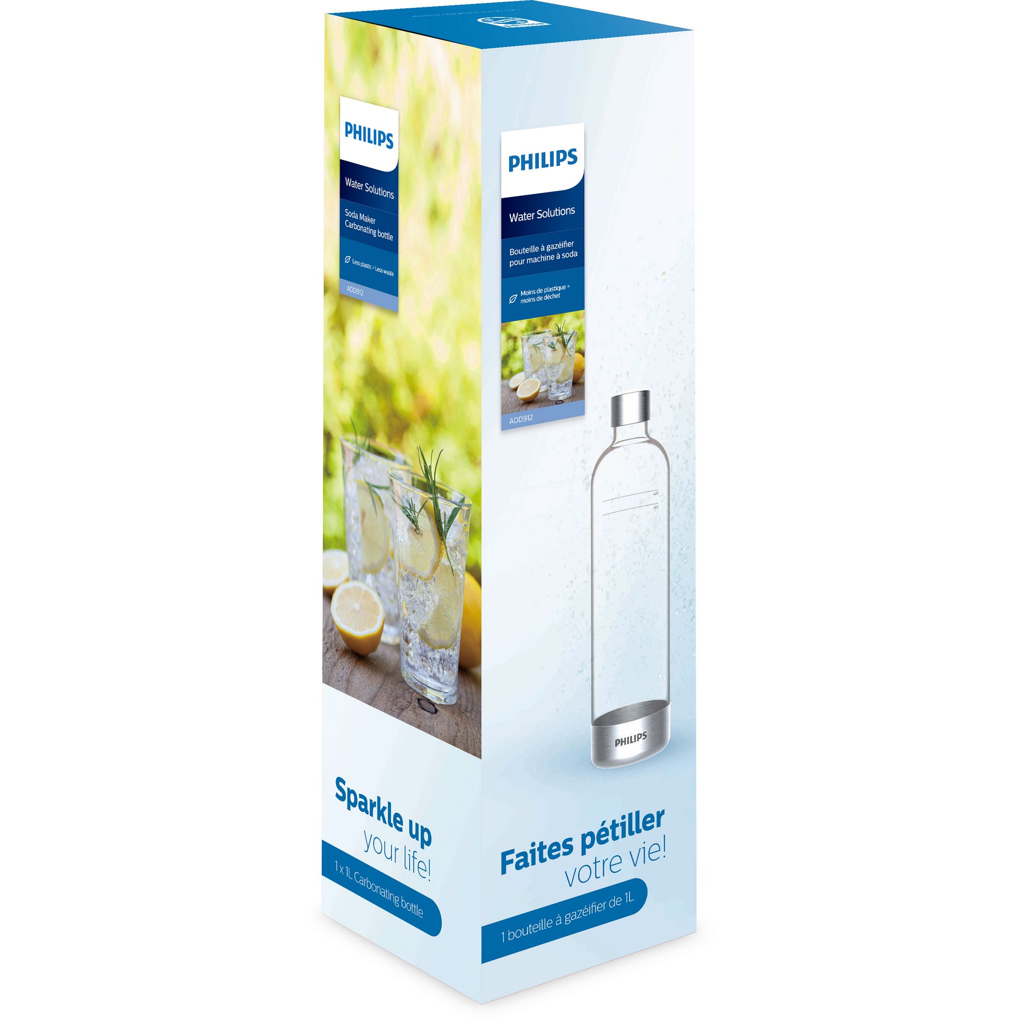 Voir la diapositive 4 : PHILIPS Bouteille PET 1 L ADD912 - Transparent