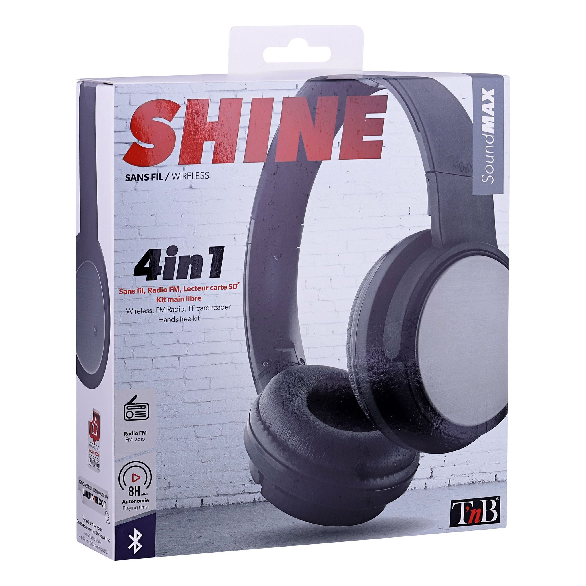 Voir la diapositive 5 : TNB Caque Bluetooth Shine 3 - Noir