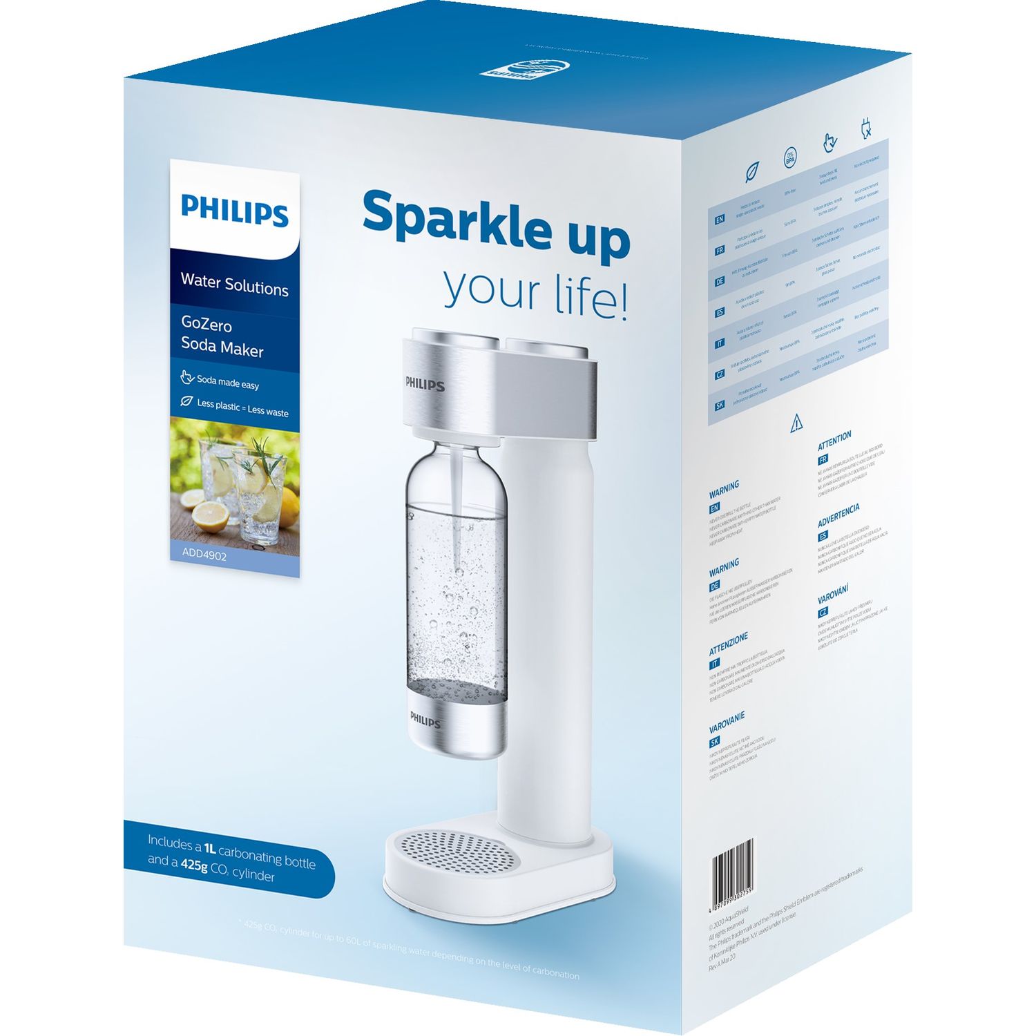 Voir la diapositive 2 : PHILIPS Machine à soda ADD4902WH - Blanc