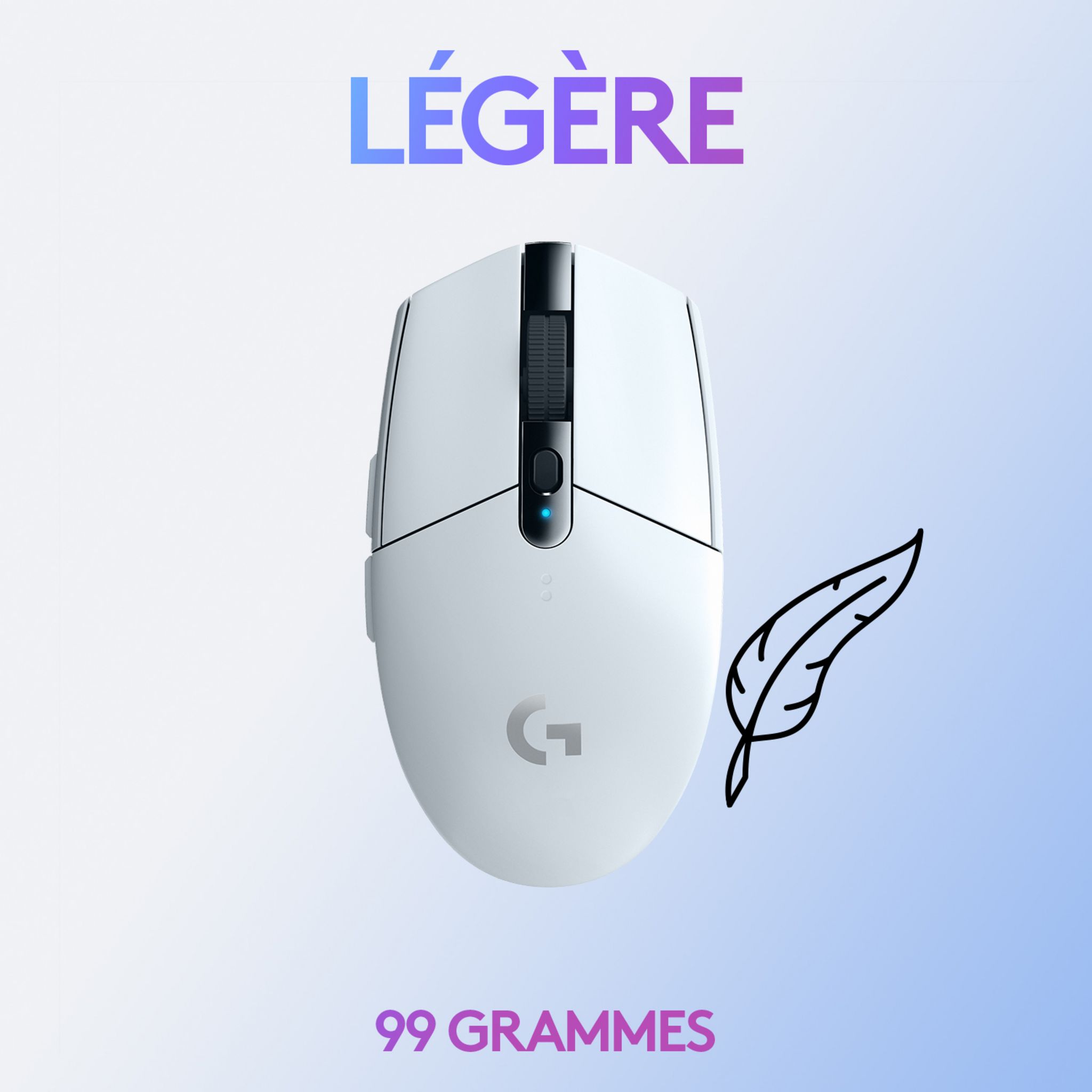Voir la diapositive 5 : LOGITECH Souris G305 Gaming BC - Blanc