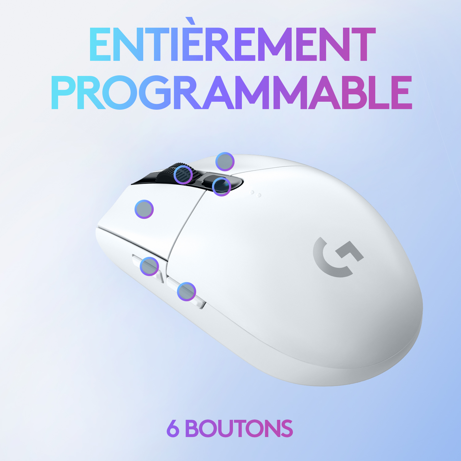 Voir la diapositive 6 : LOGITECH Souris G305 Gaming BC - Blanc