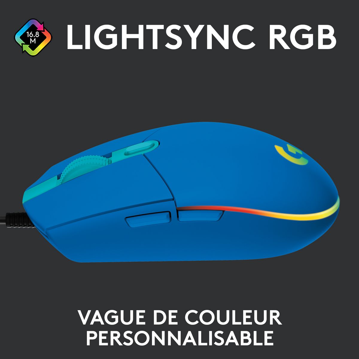 LOGITECH Souris G203 BL Gaming - Bleu