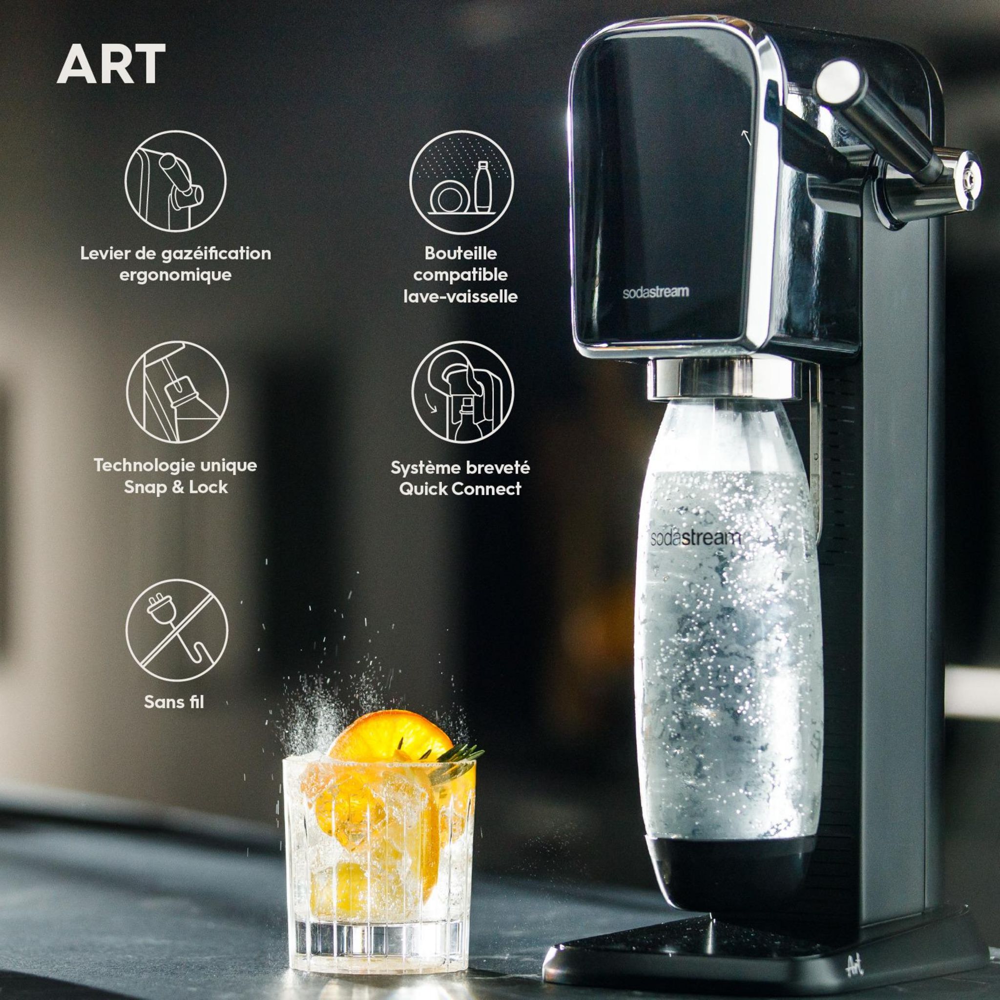 Voir la diapositive 5 : SODASTREAM Machine à gazéifier ART - Noir