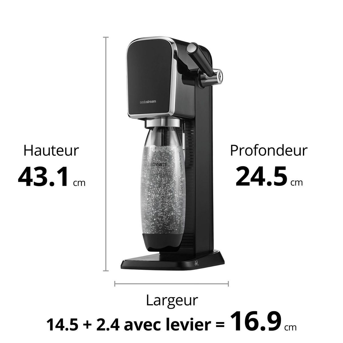 SODASTREAM Machine à gazéifier ART - Noir