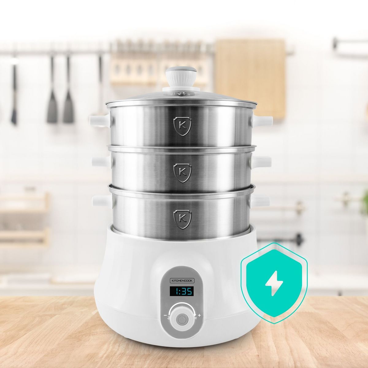 KITCHENCOOK Cuiseur vapeur couscoussier Multisteam 9 - Blanc