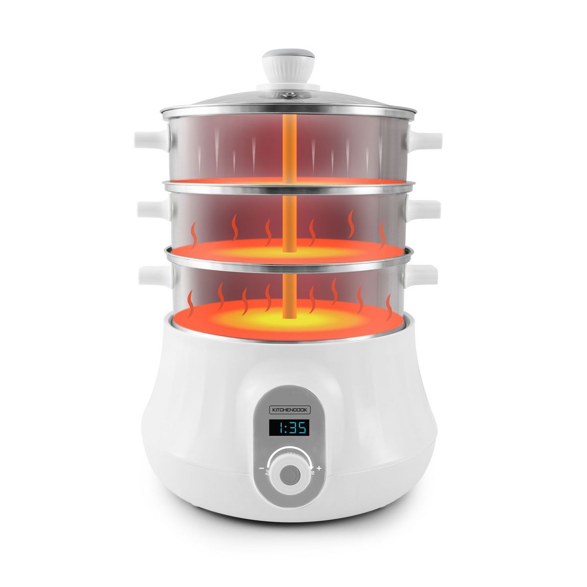 KITCHENCOOK Cuiseur vapeur couscoussier Multisteam 9 - Blanc