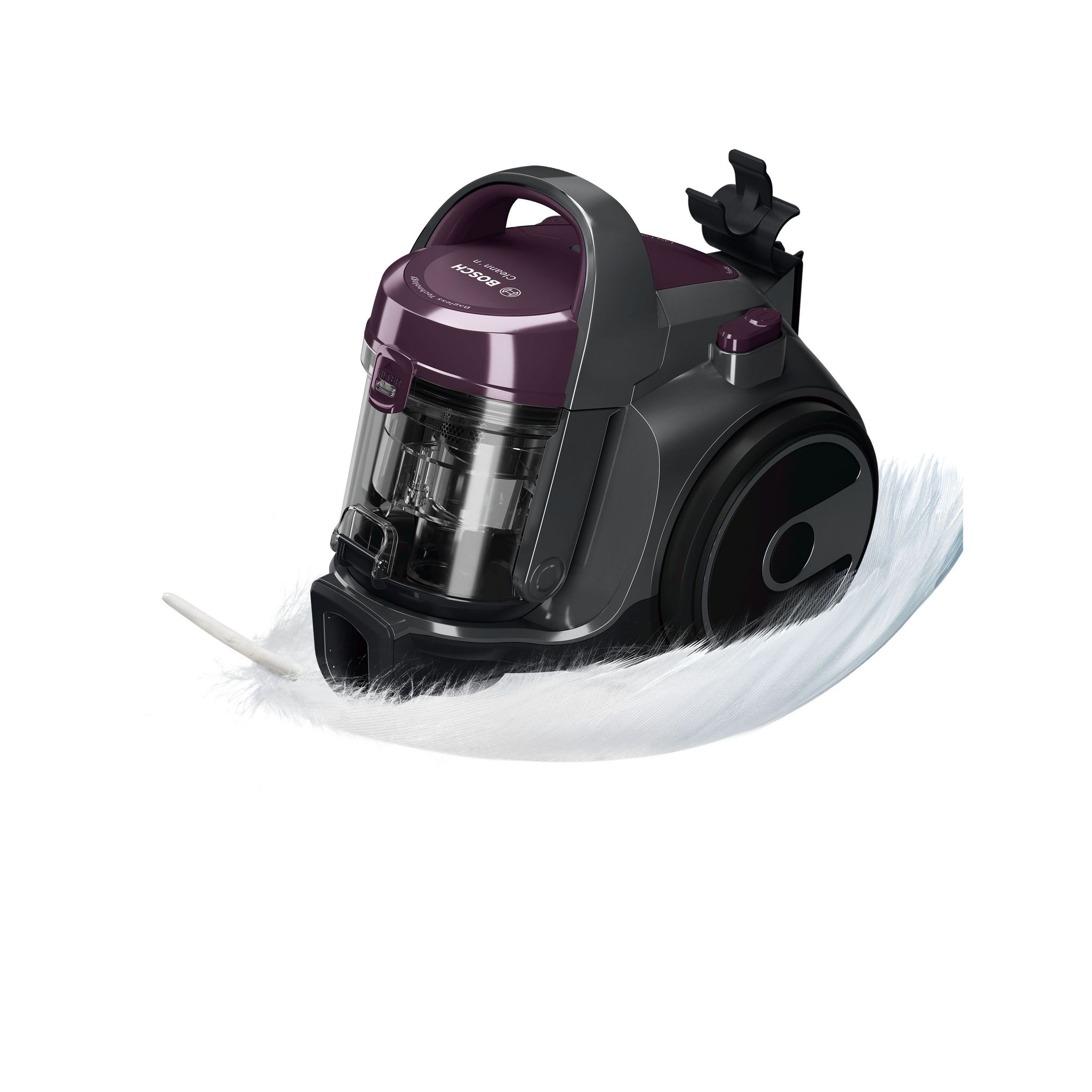 Voir la diapositive 6 : BOSCH Aspirateur traîneau sans sac BGC05AAA1- Violet