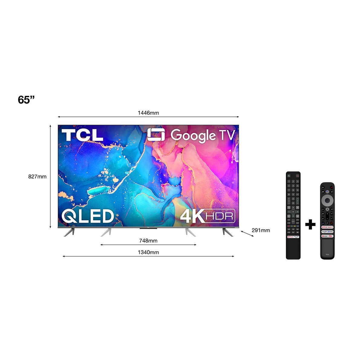Voir la diapositive 4 : TCL TV QLED Ultra HD 65C635 165 cm Google TV & Game Master