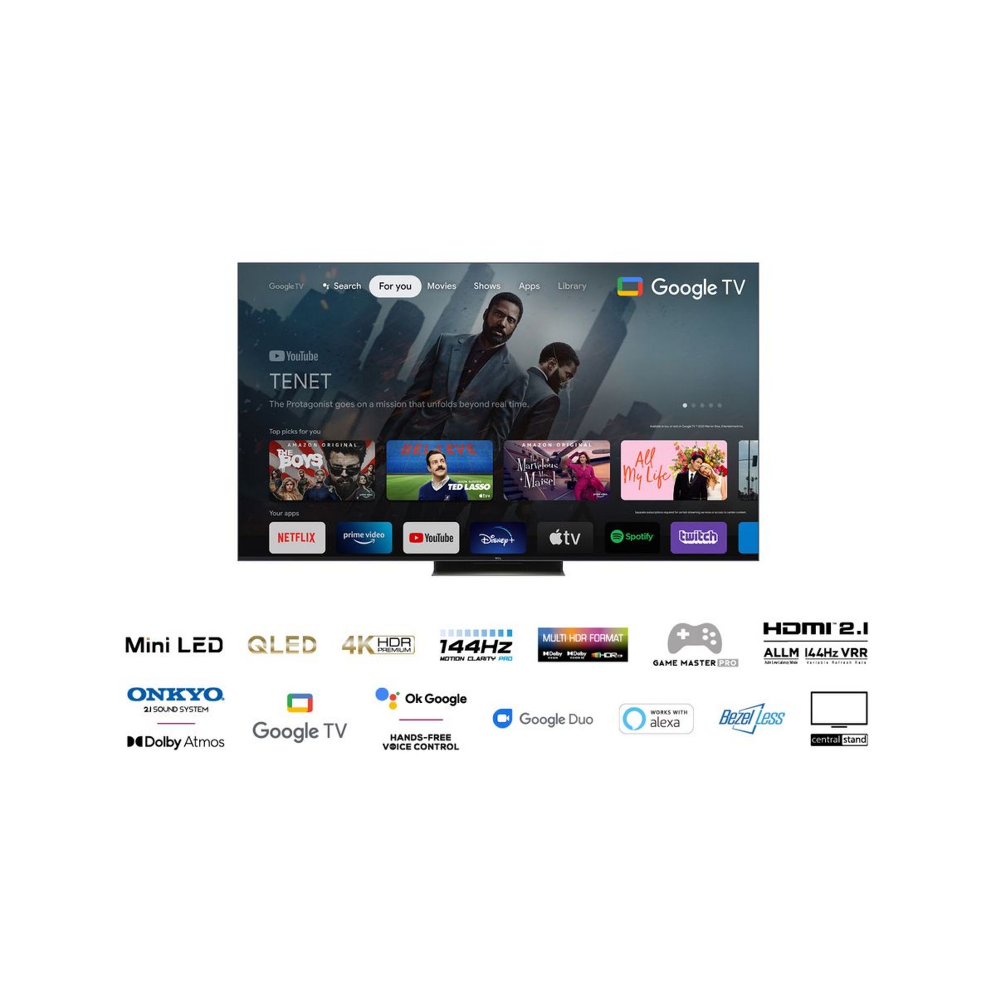 Voir la diapositive 3 : TCL 65C835 TV QLED MINI LED Ultra HD 165 cm Google TV