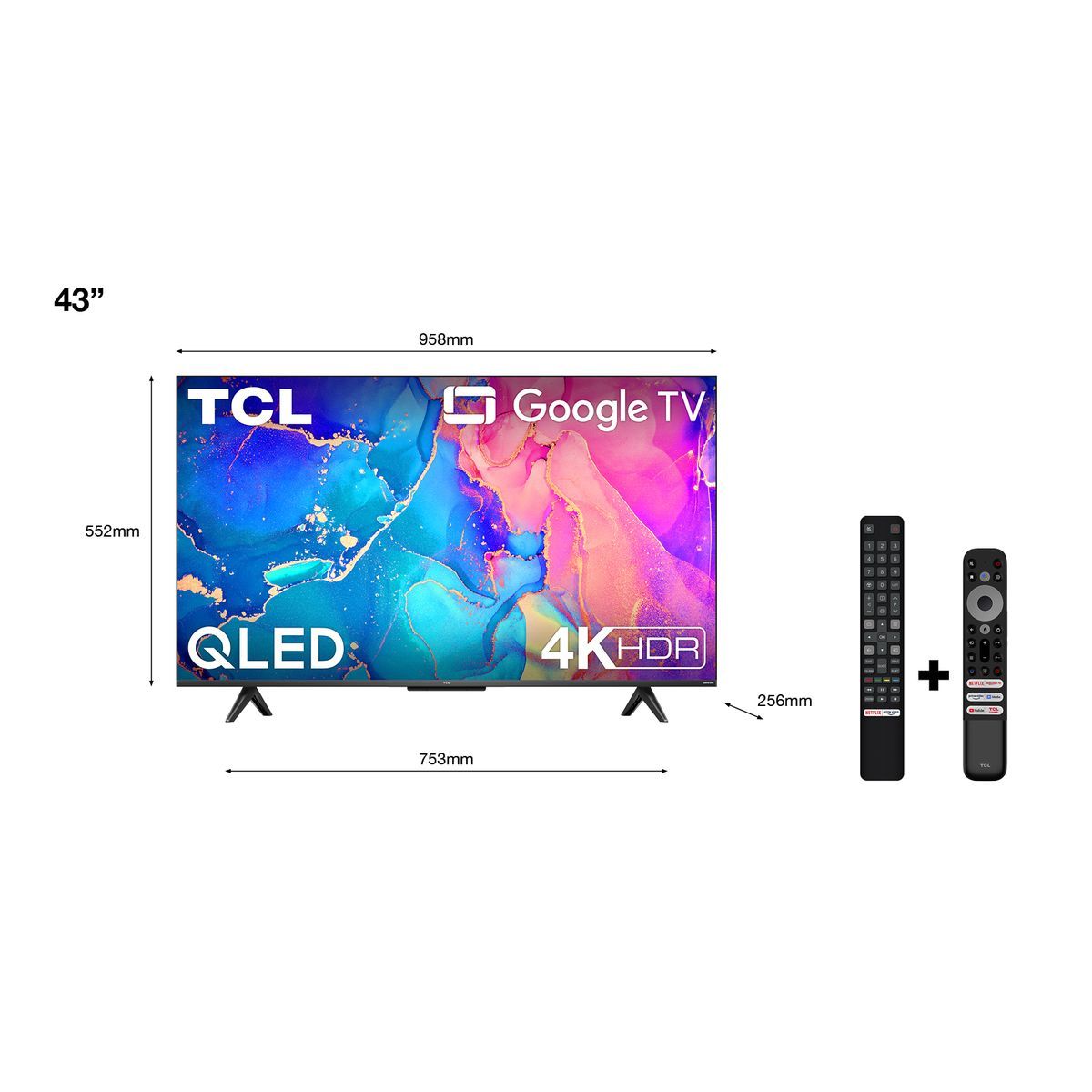 TCL TV QLED 43C635 108 cm Google TV