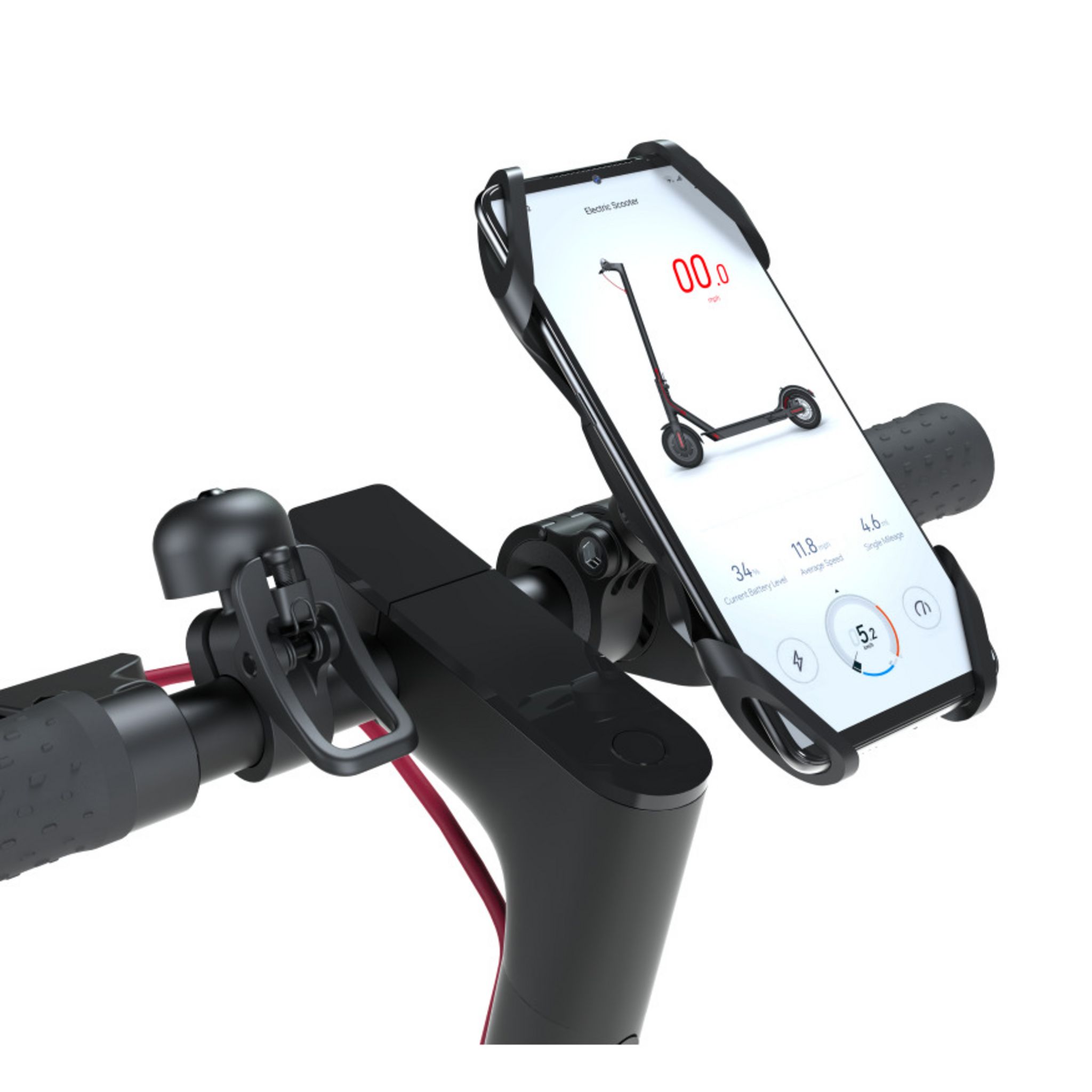 Voir la diapositive 3 : CASR Support téléphone pour trottinette et vélo -  Noir